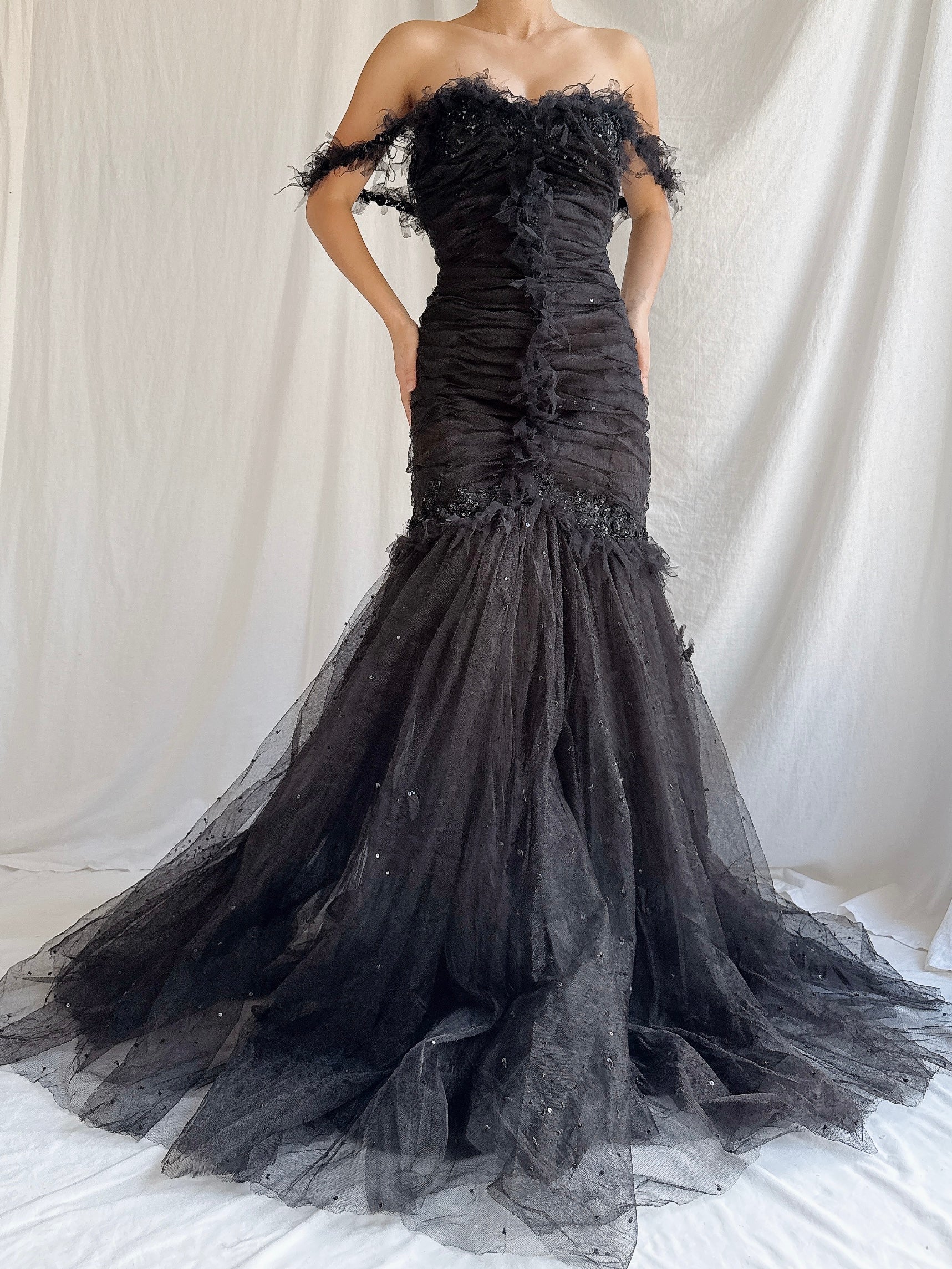 Vintage Bellville Sassoon Tulle Gown - UK 12/US 8