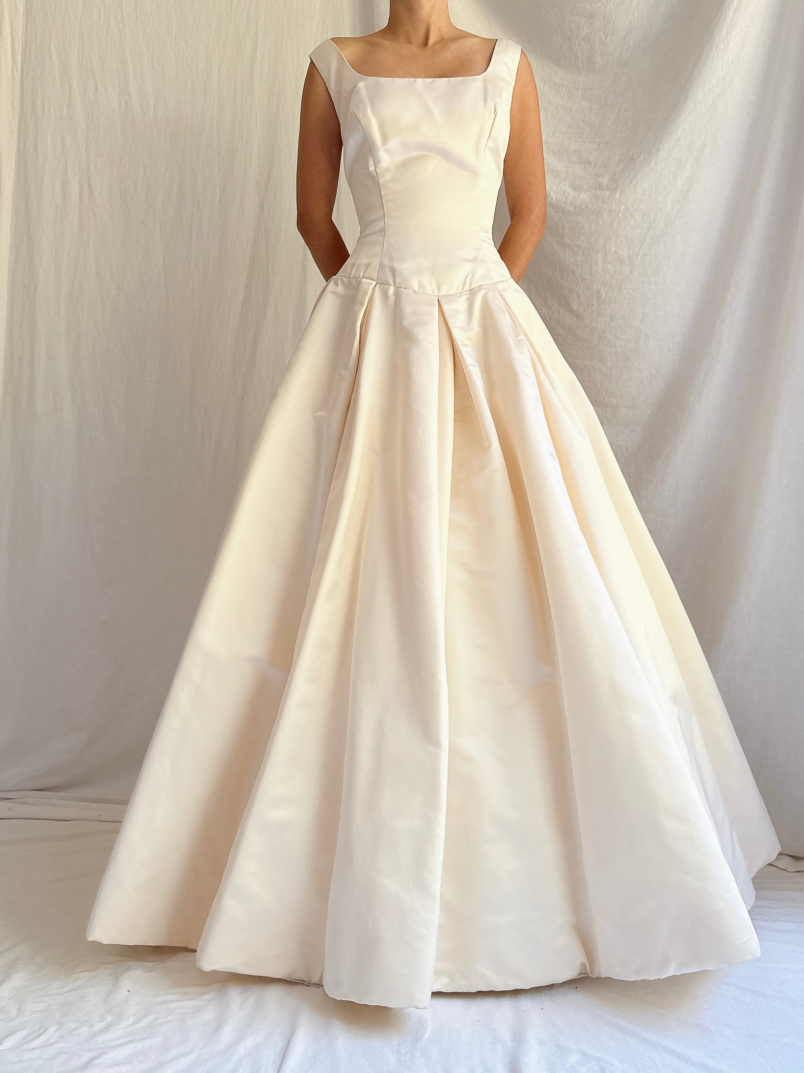 Square Neck Silk 2 Piece Gown - Size 10