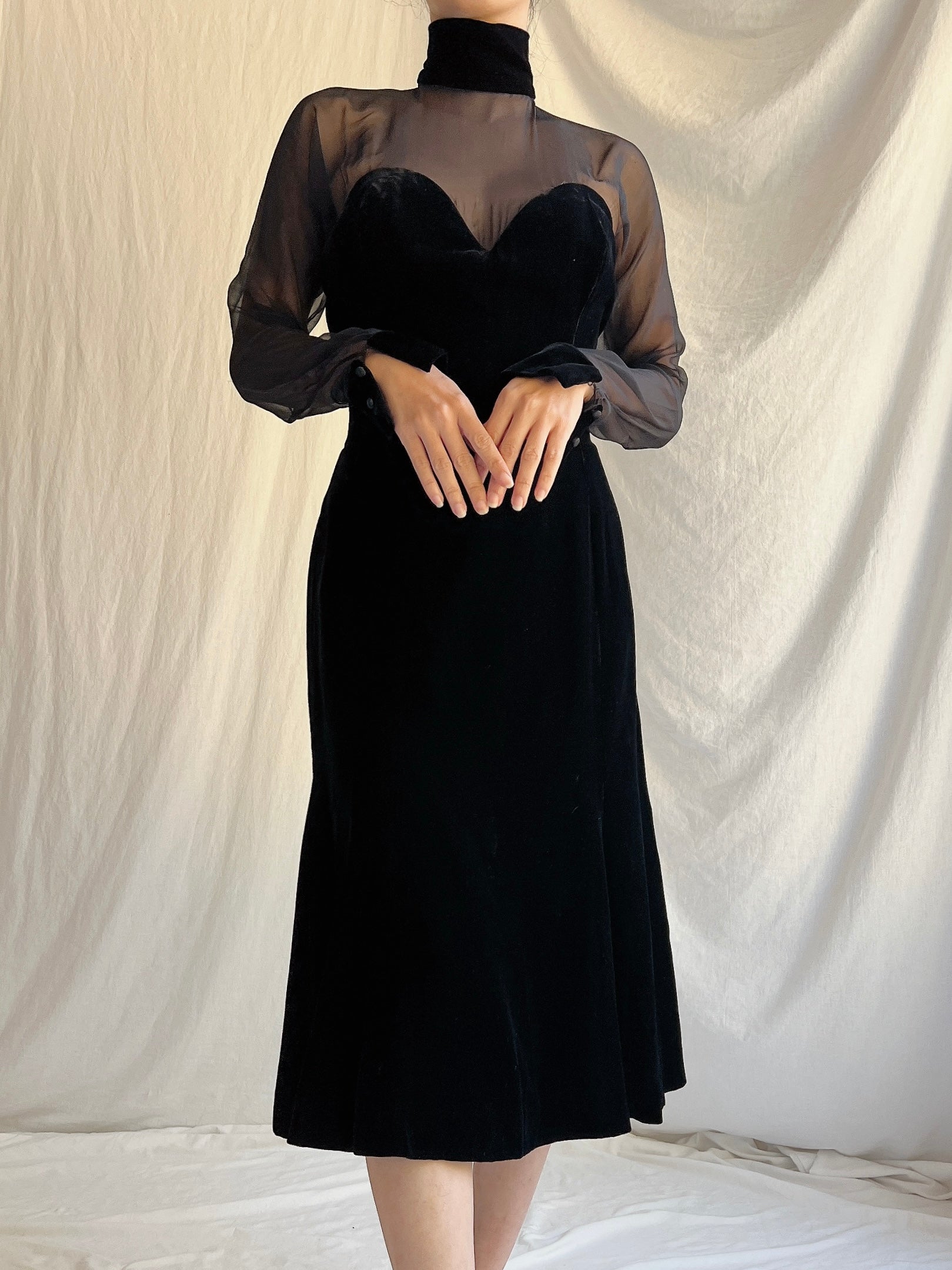 Vintage Oscar de la Renta Silk Velvet Dress - L