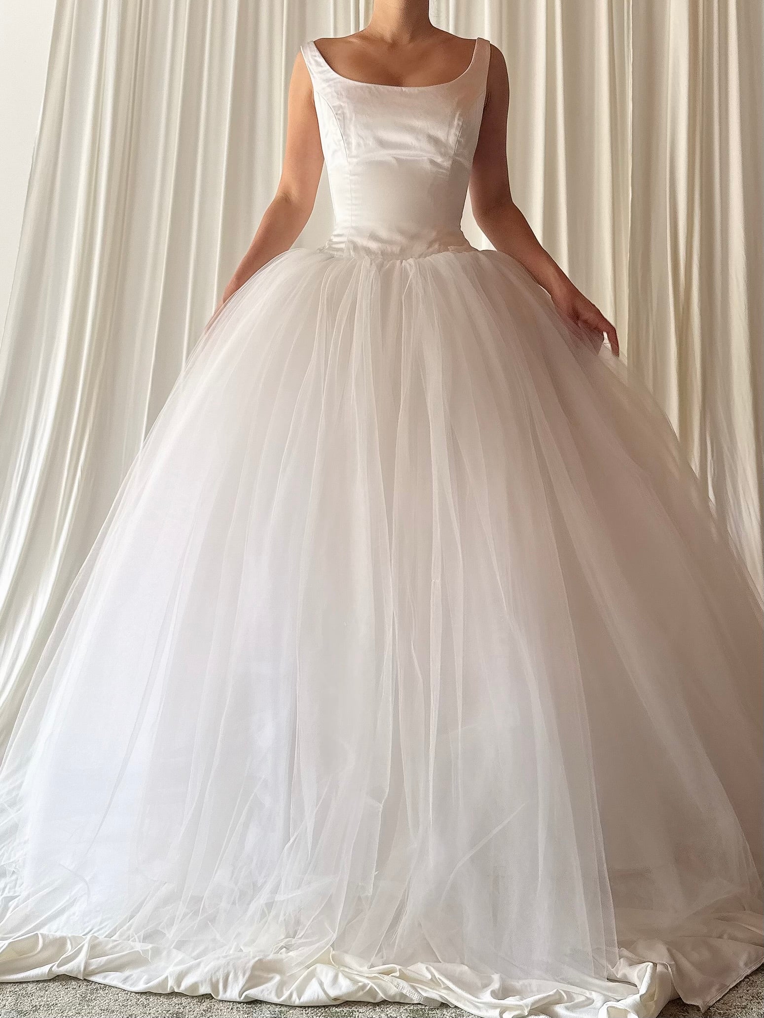 1990s Silk and Tulle Gown - M/6