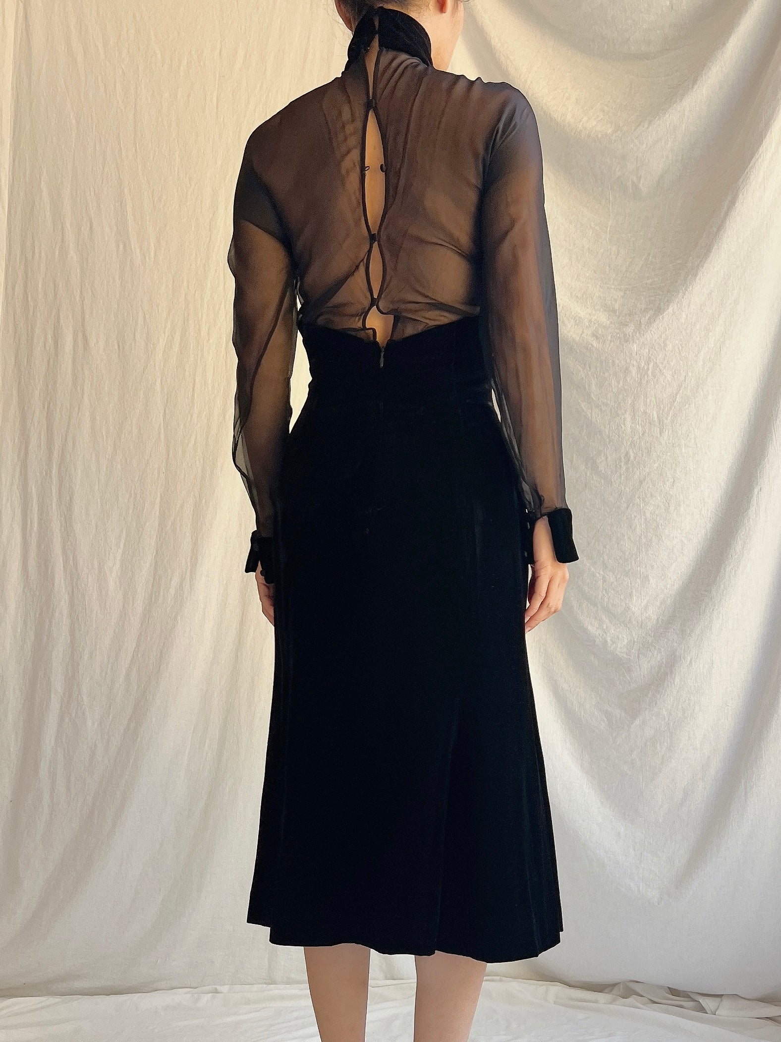 Vintage Oscar de la Renta Silk Velvet Dress - L