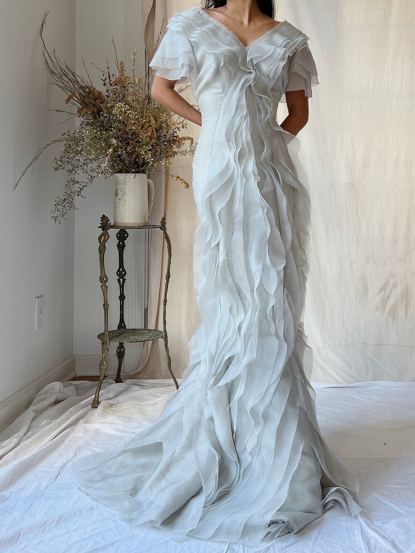 smoke grey wedding dress Romantic Bride Smoke Grey Wedding Dress Nova Stars Wedding Gown Unique Color Wedding Dress Unique Gray