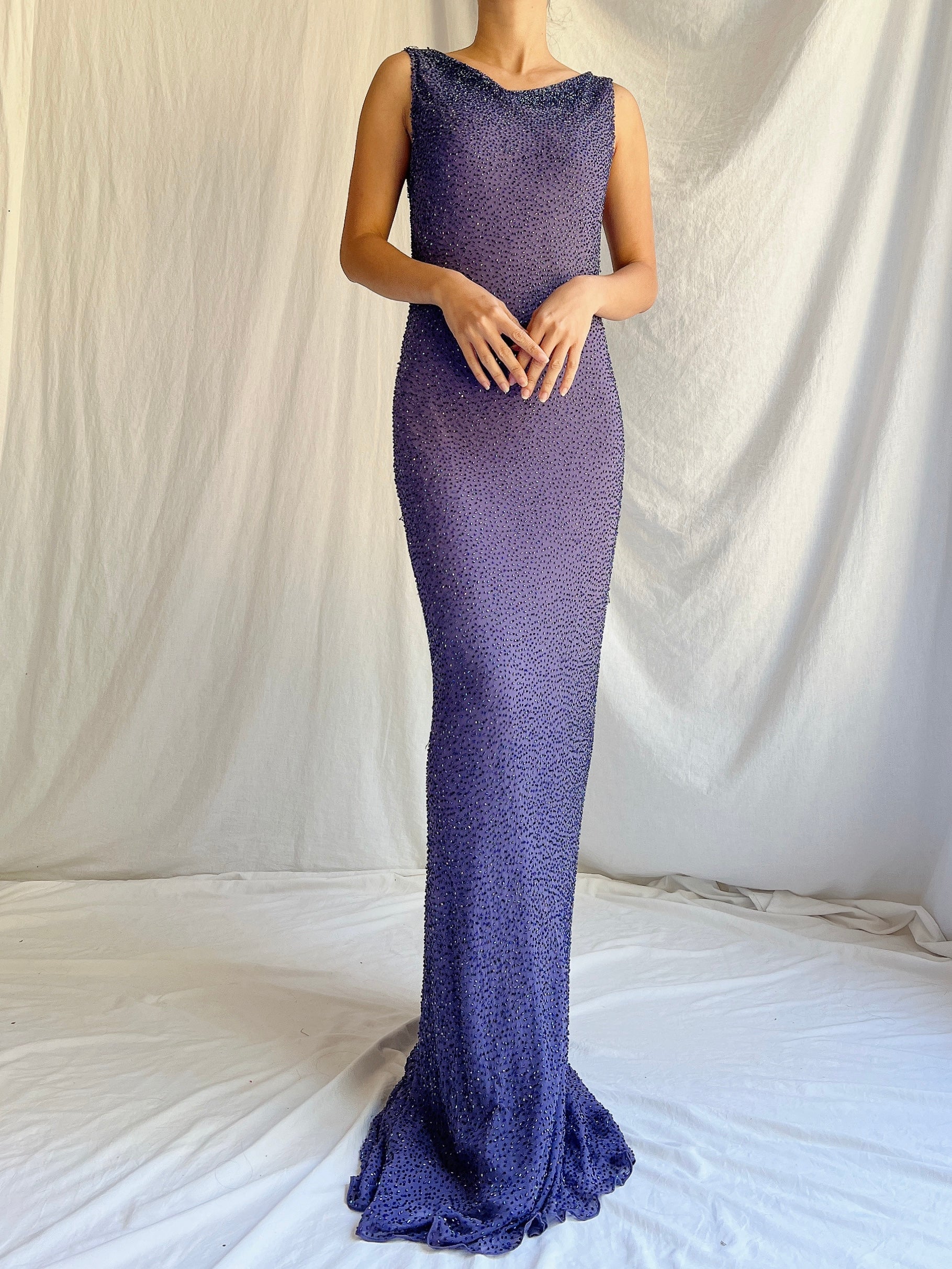 Vintage Jenny Packham Silk Beaded Gown - M/L Vintage Jenny Packham Silk Beaded Gown - M/L