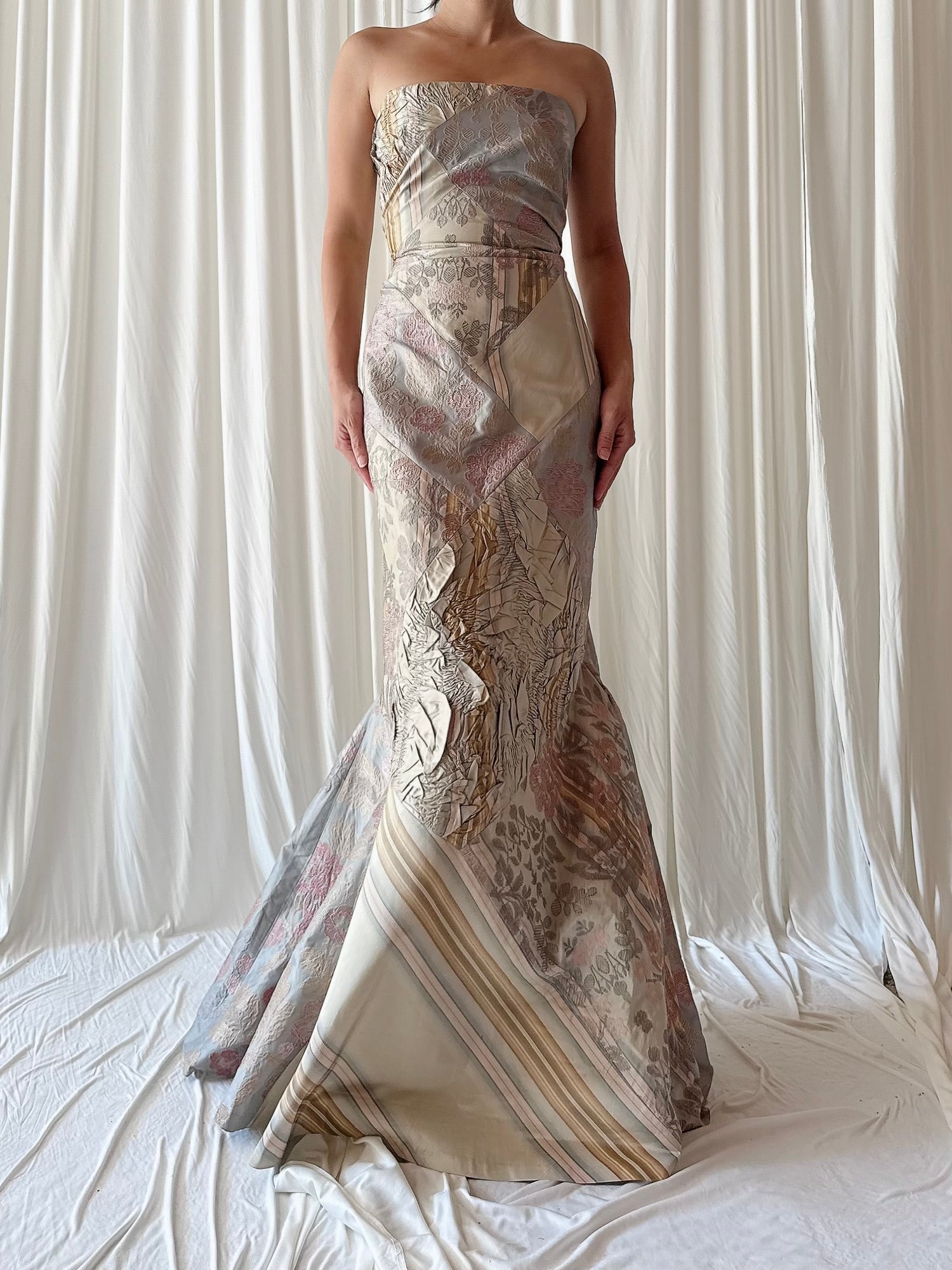 Vintage Paul Vasseur Silk Brocade Dress - FR 40