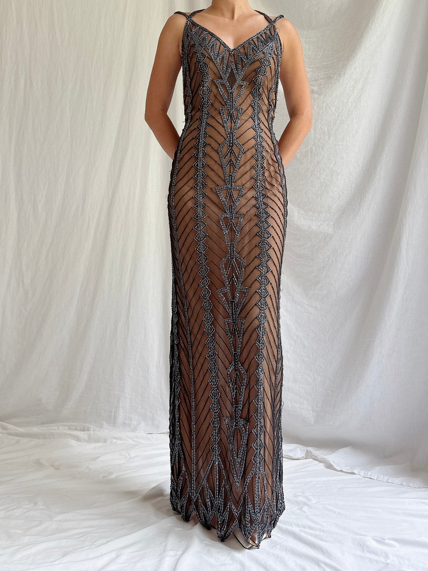 1980s Silk Beaded Jacket/Mini-Dress - M 1980s Silk Beaded Jacket/Mini-Dress - M