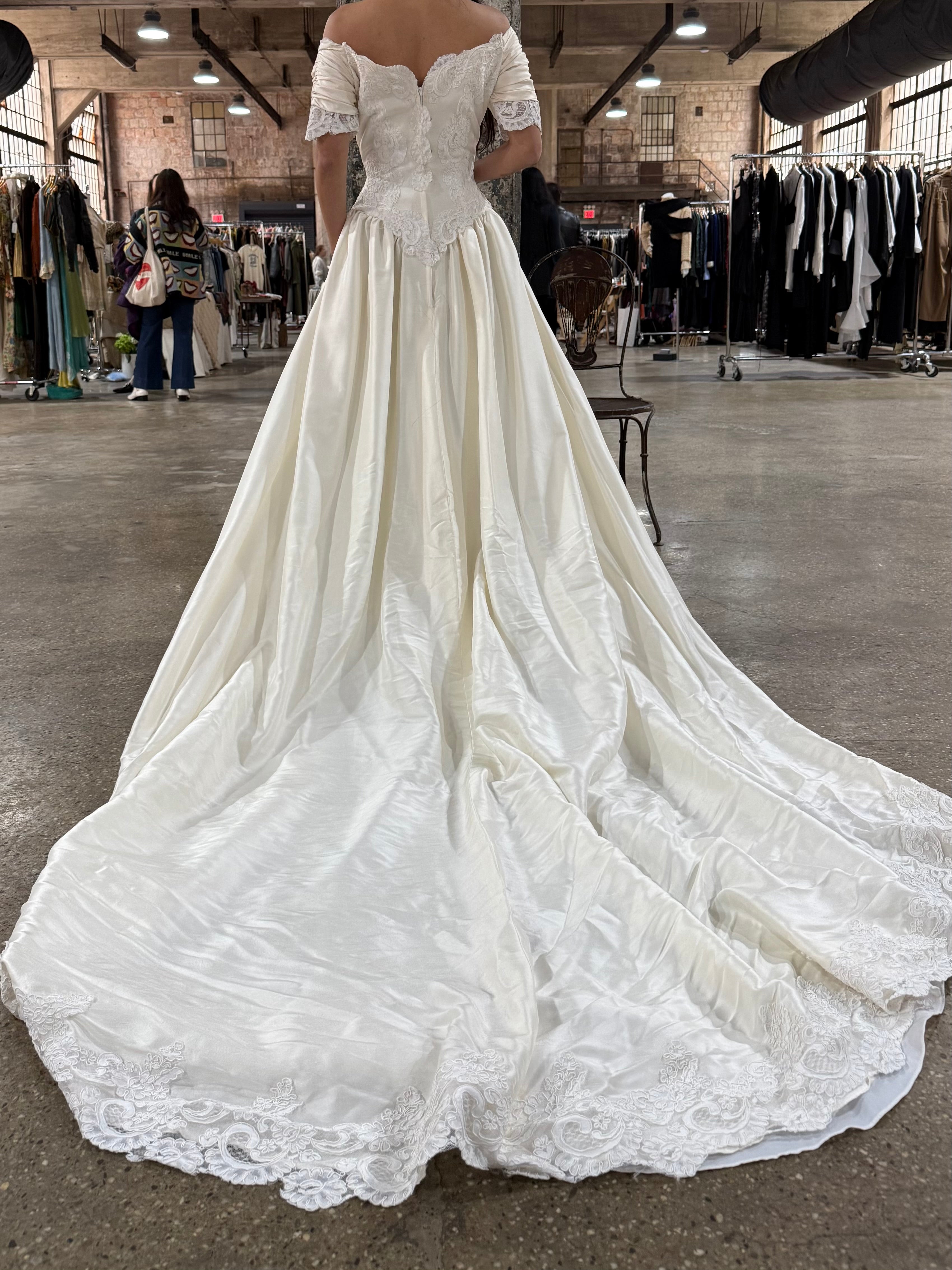 Vintage Silk and Lace Gown - S/6