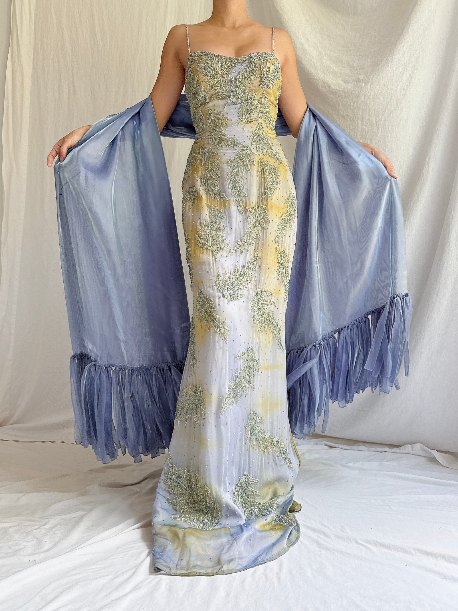 Vintage Stephen Yearrick Gown and Scarf - M