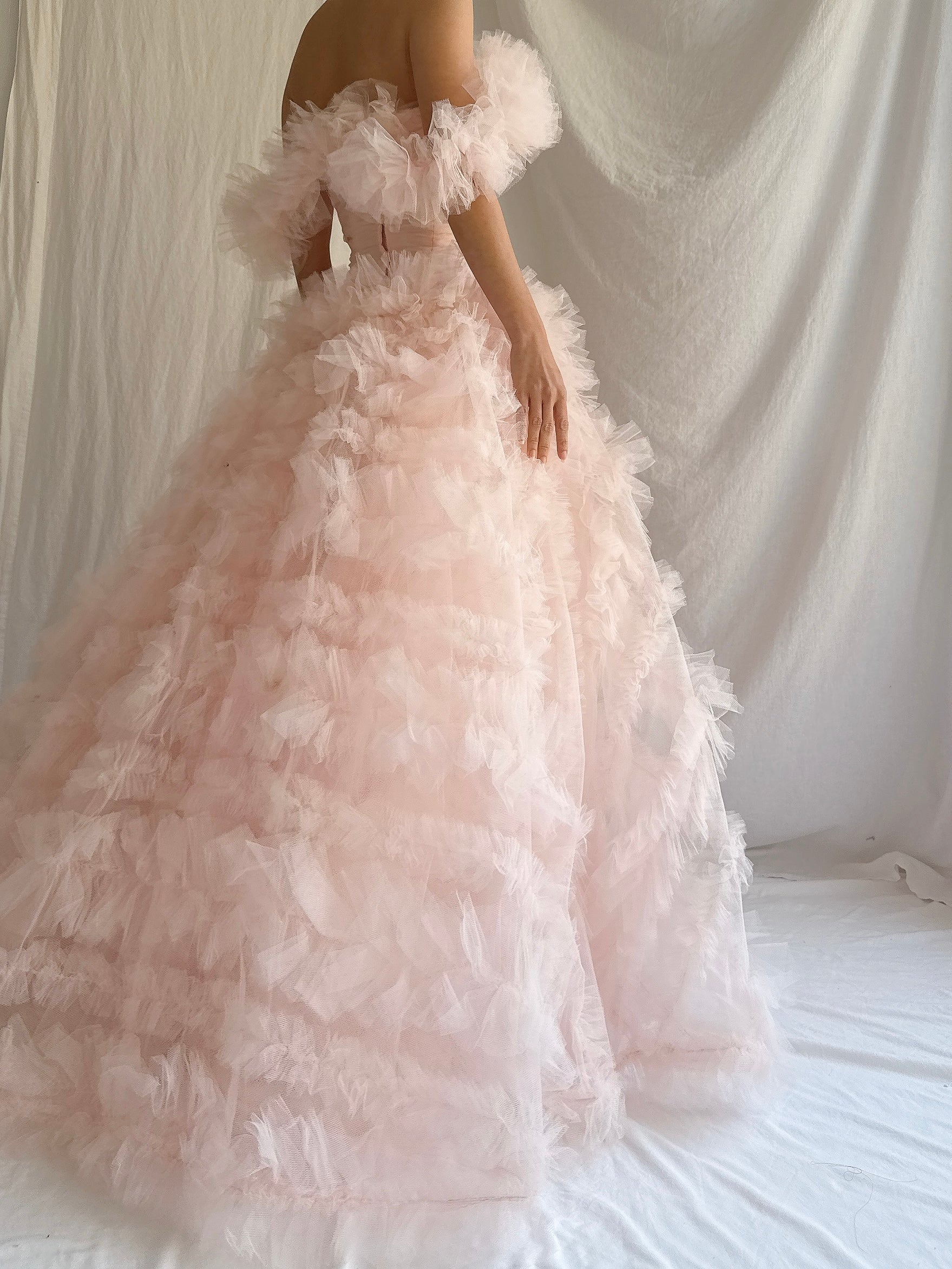 1950s Light Pink Tulle Gown - XXS/0