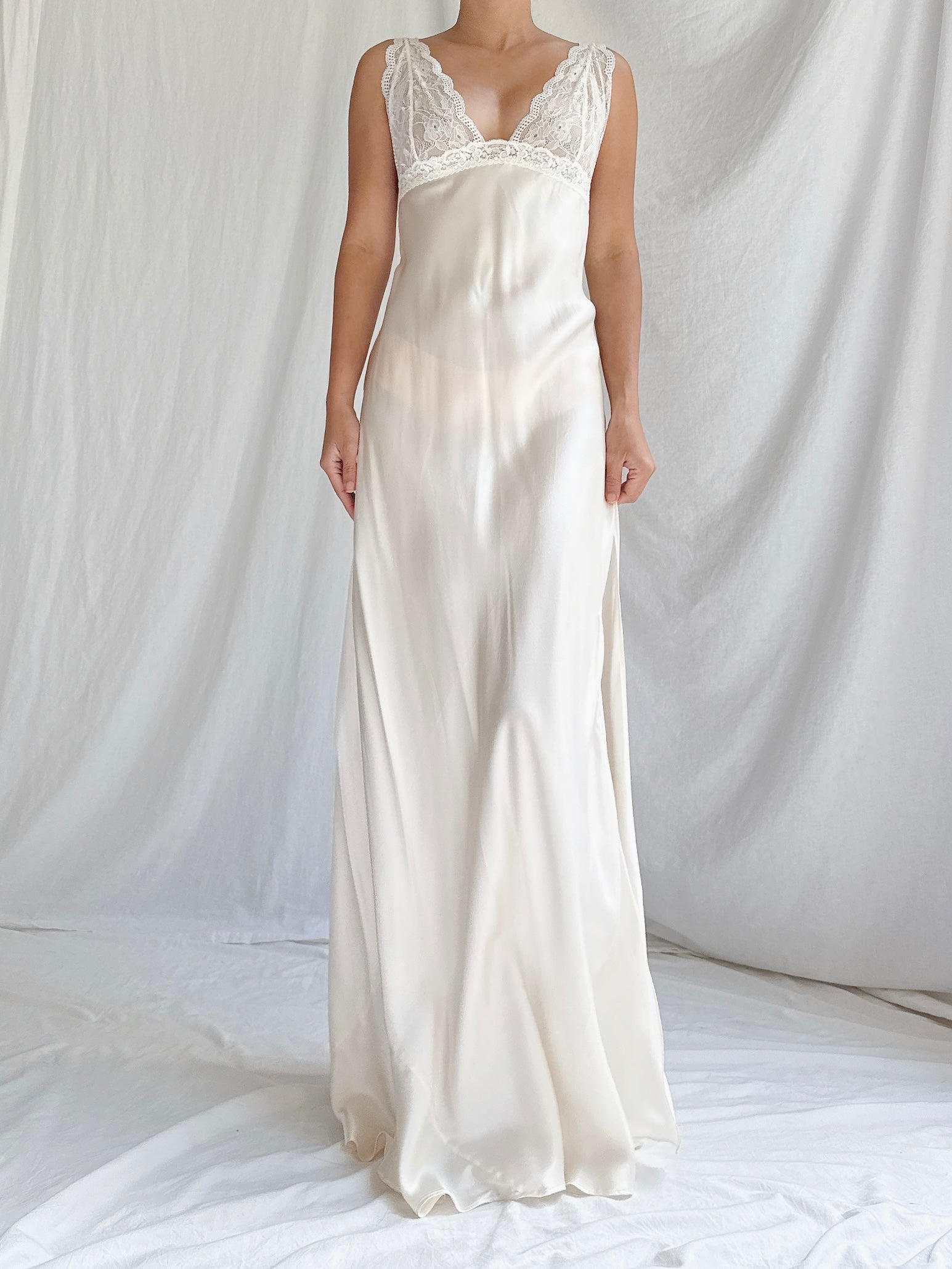 Vintage VS Silk Charmeuse Slip - S