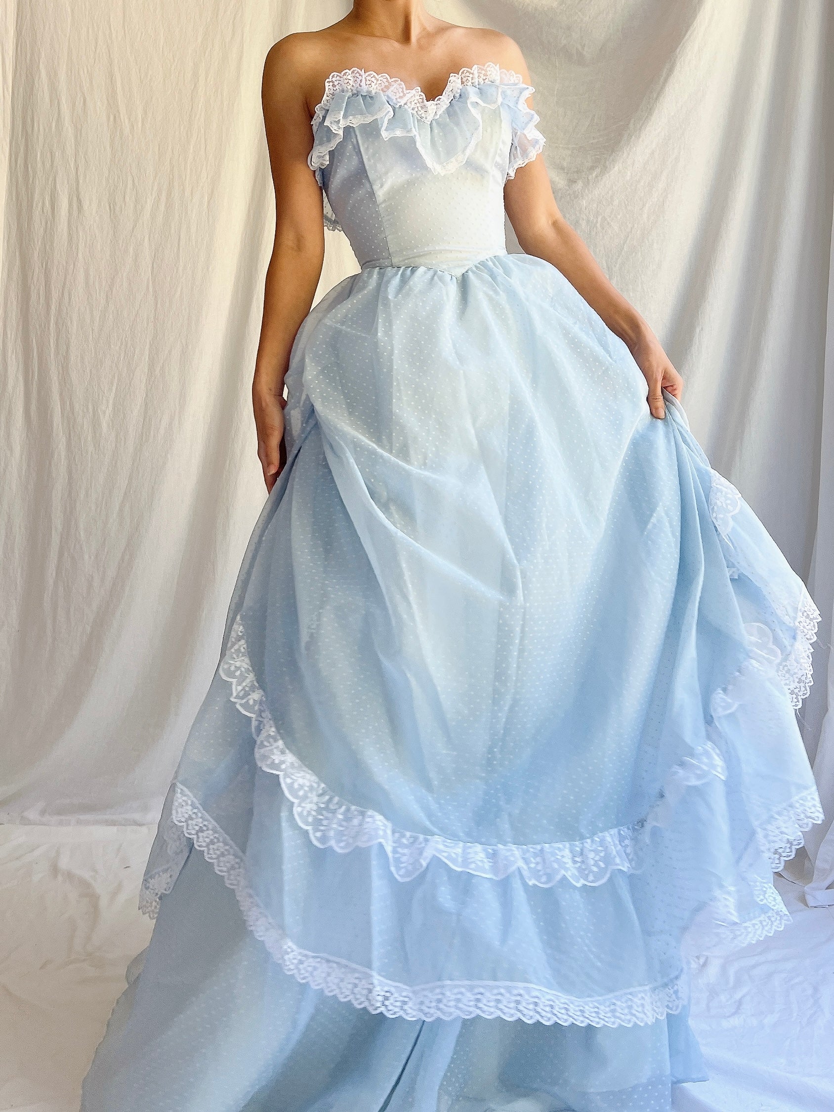 Vintage Gunne Sax Blue Corset Dress - XS/S