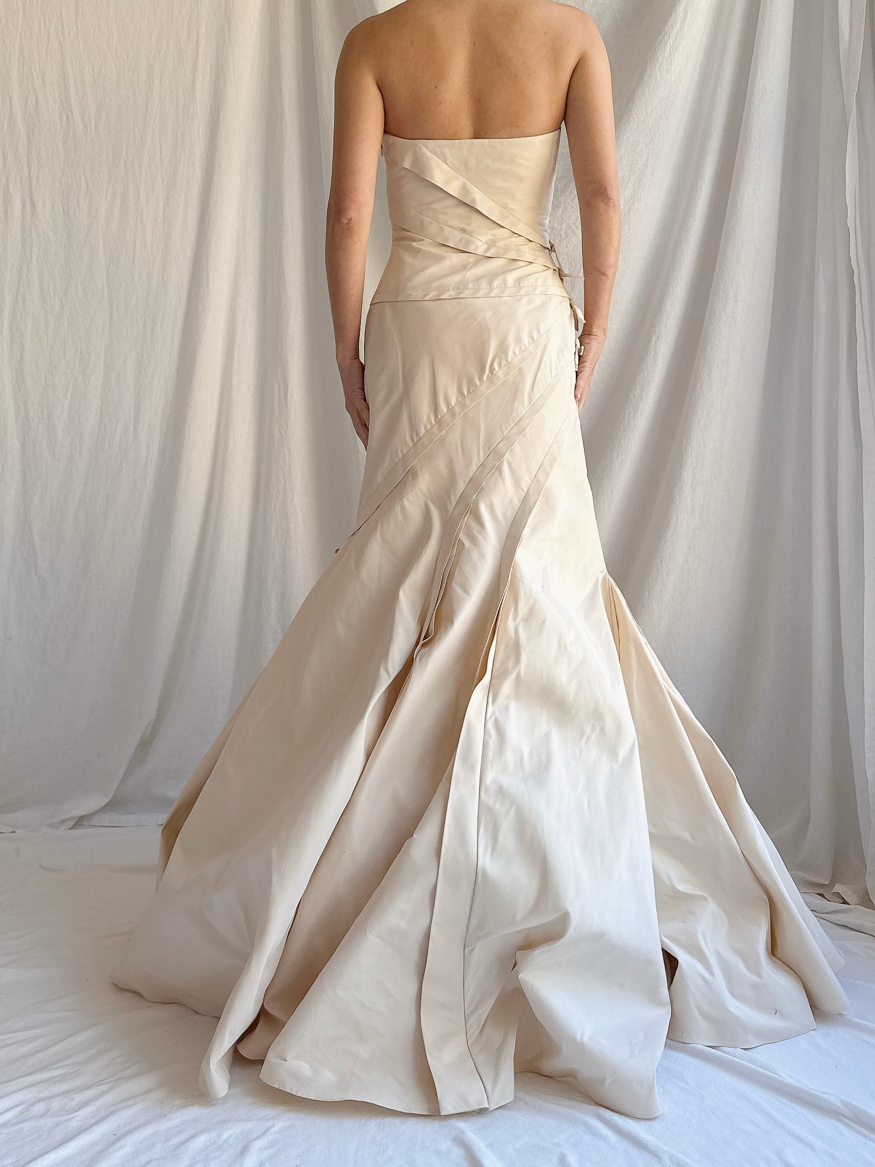 Vintage Vera Wang Champagne Silk/Cotton Gown - XS/4