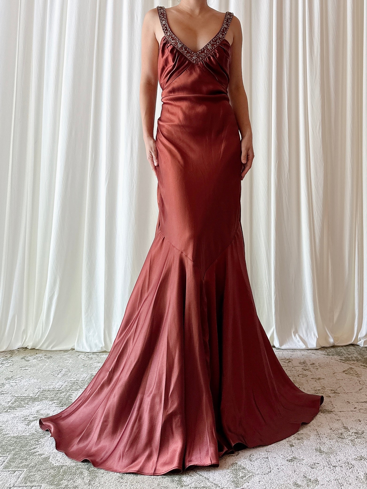 Vintage Azzaro Paris Copper Dress - Size 8