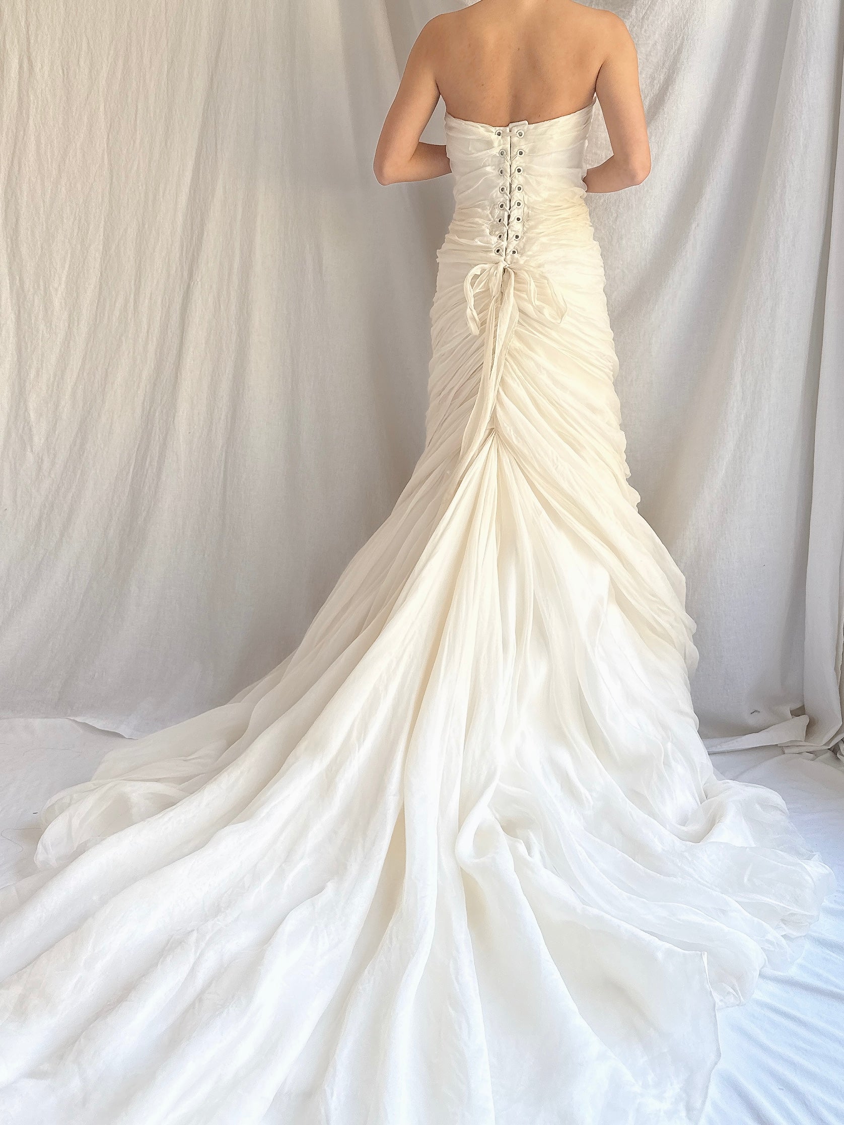 Vintage Pnina Tornai Silk Organza Draped Gown - S/M6/8