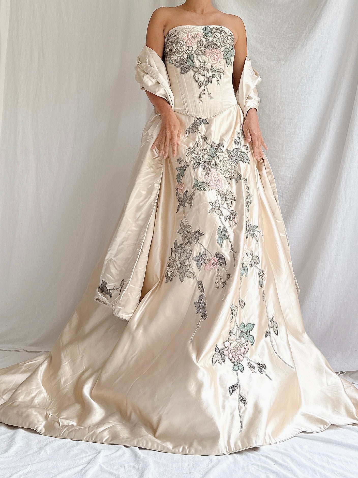 RESERVED 1990s Eavis & Brown Couture Silk Embroidered 3-Piece Set - M/L UK 14