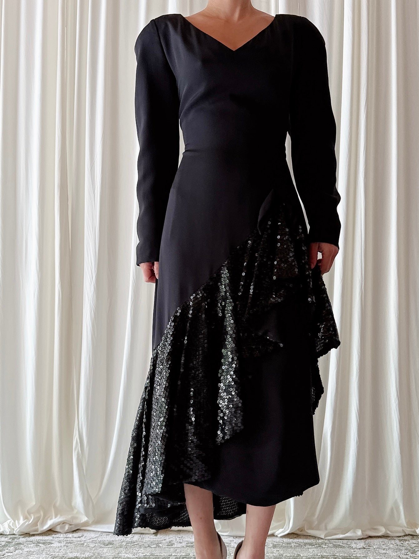 Vintage Travilla Black Dress - Size 6