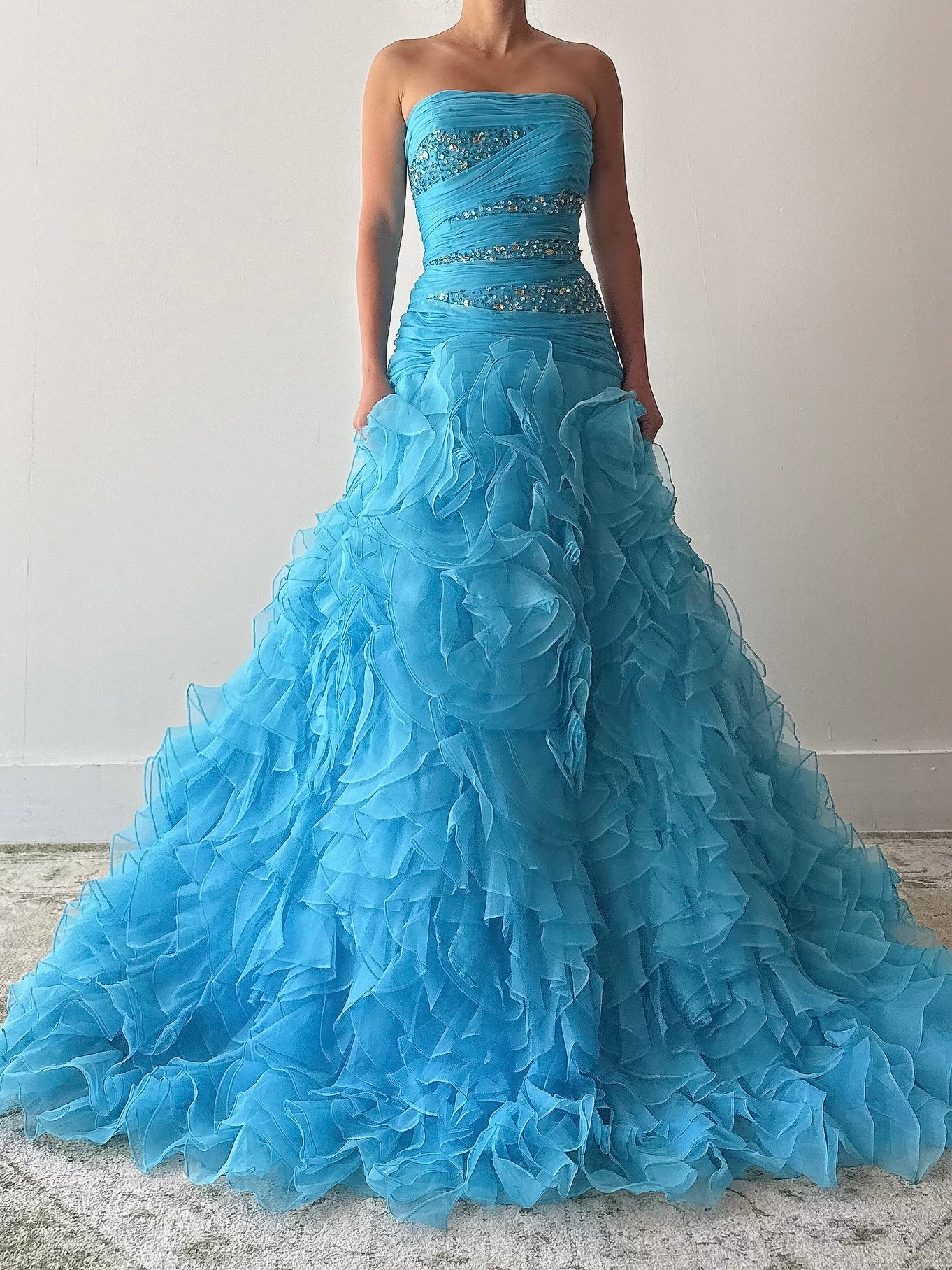 Vintage Organza Sequin Dress - M