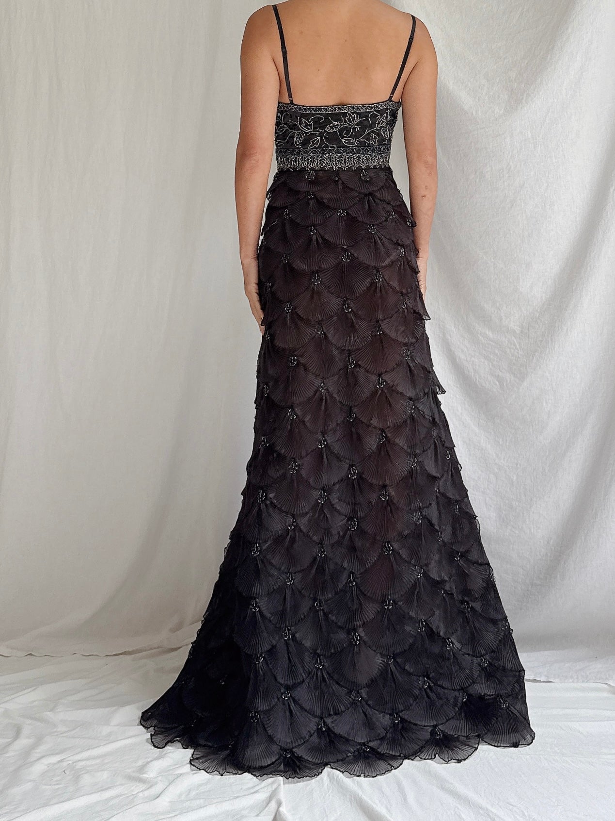 Vintage Scalloped Organza Dress - S