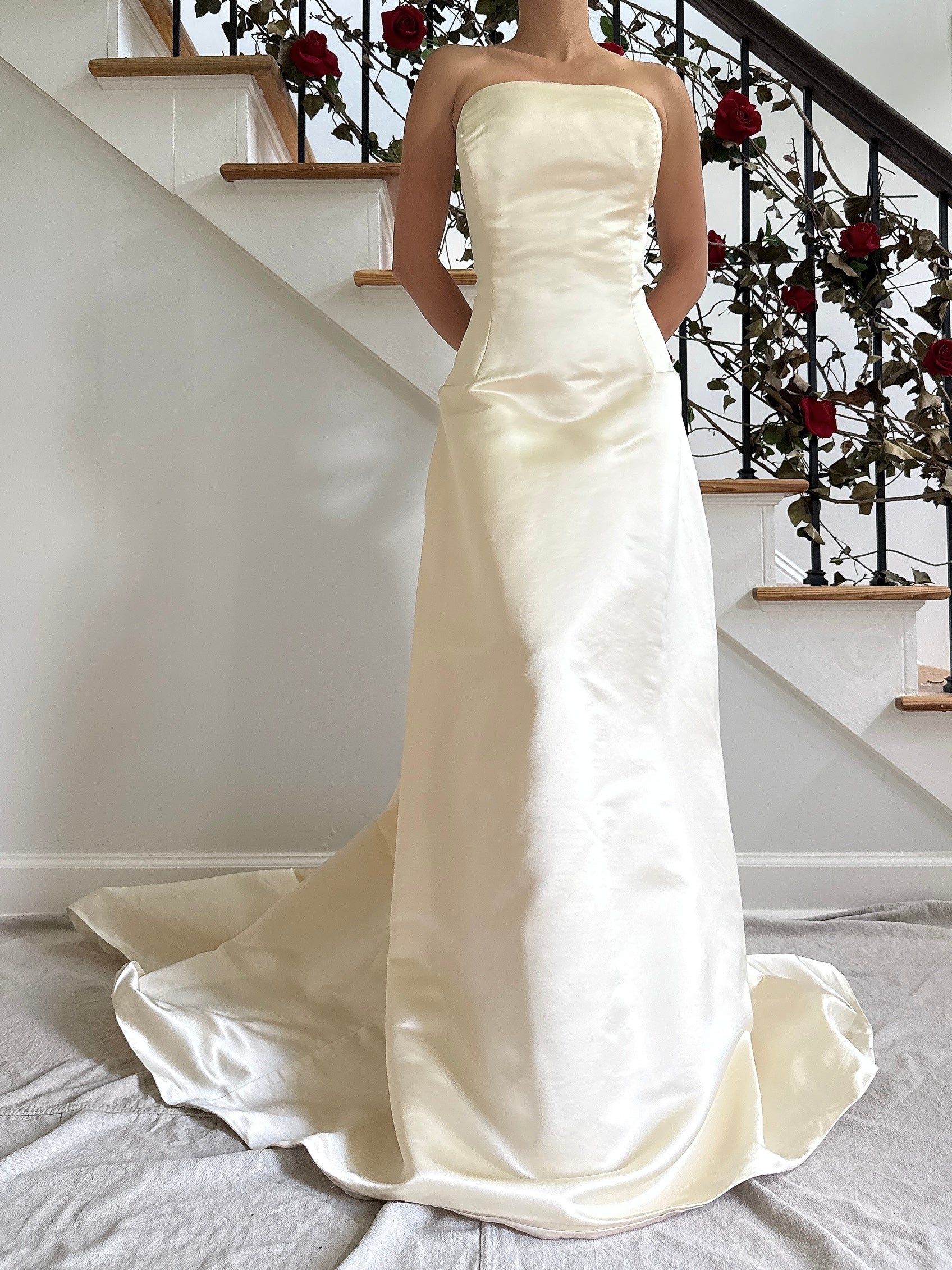 Vintage Ulla-Maija Silk Strapless Gown - M