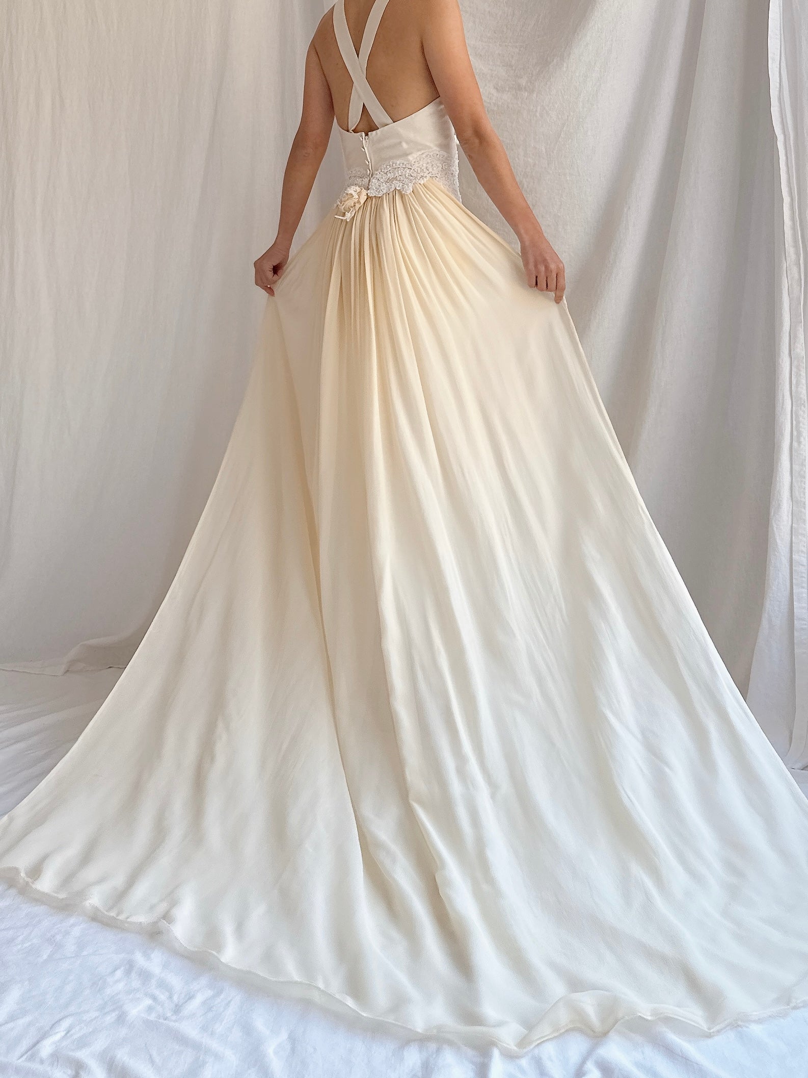 1990s Silk Column 2-Piece Gown - S/6