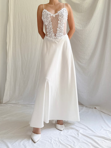Vintage Sheer Midi Slip Dress - S/M