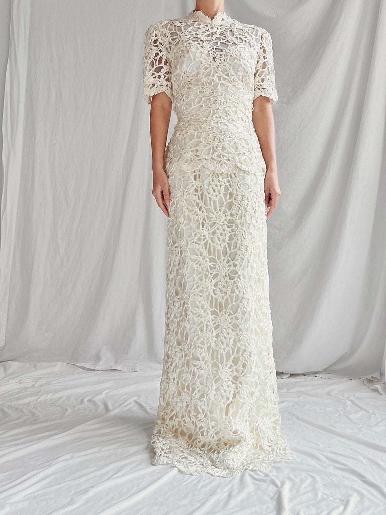 Vintage Soutache Crochet Lace Dress - S Vintage Soutache Crochet Lace Dress - S