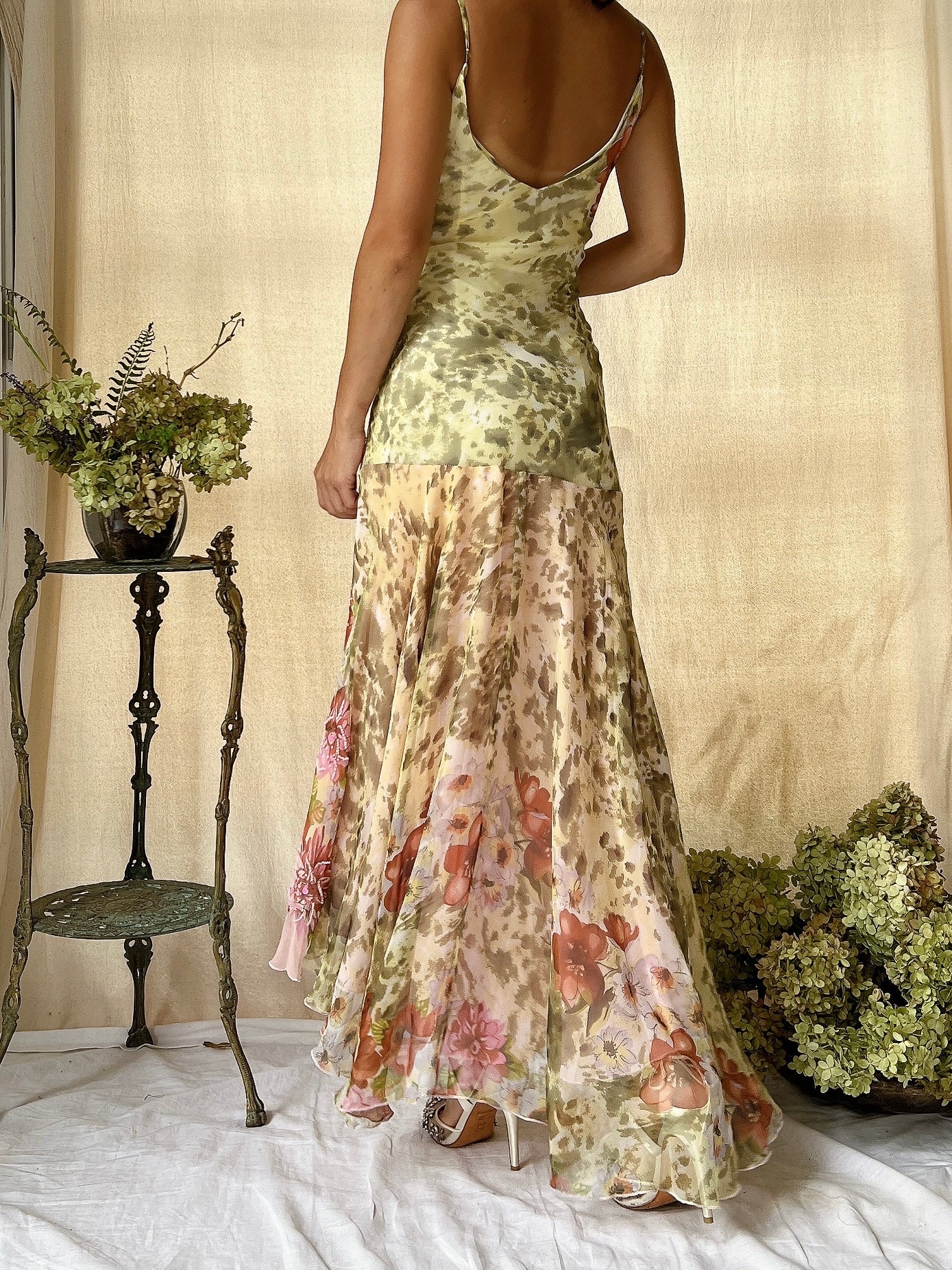 Y2K Pink Silk Hi-Low Floral Dress - M | G O S S A M E R Y2K Pink Silk Hi-Low Floral Dress - M | G O S S A M E R