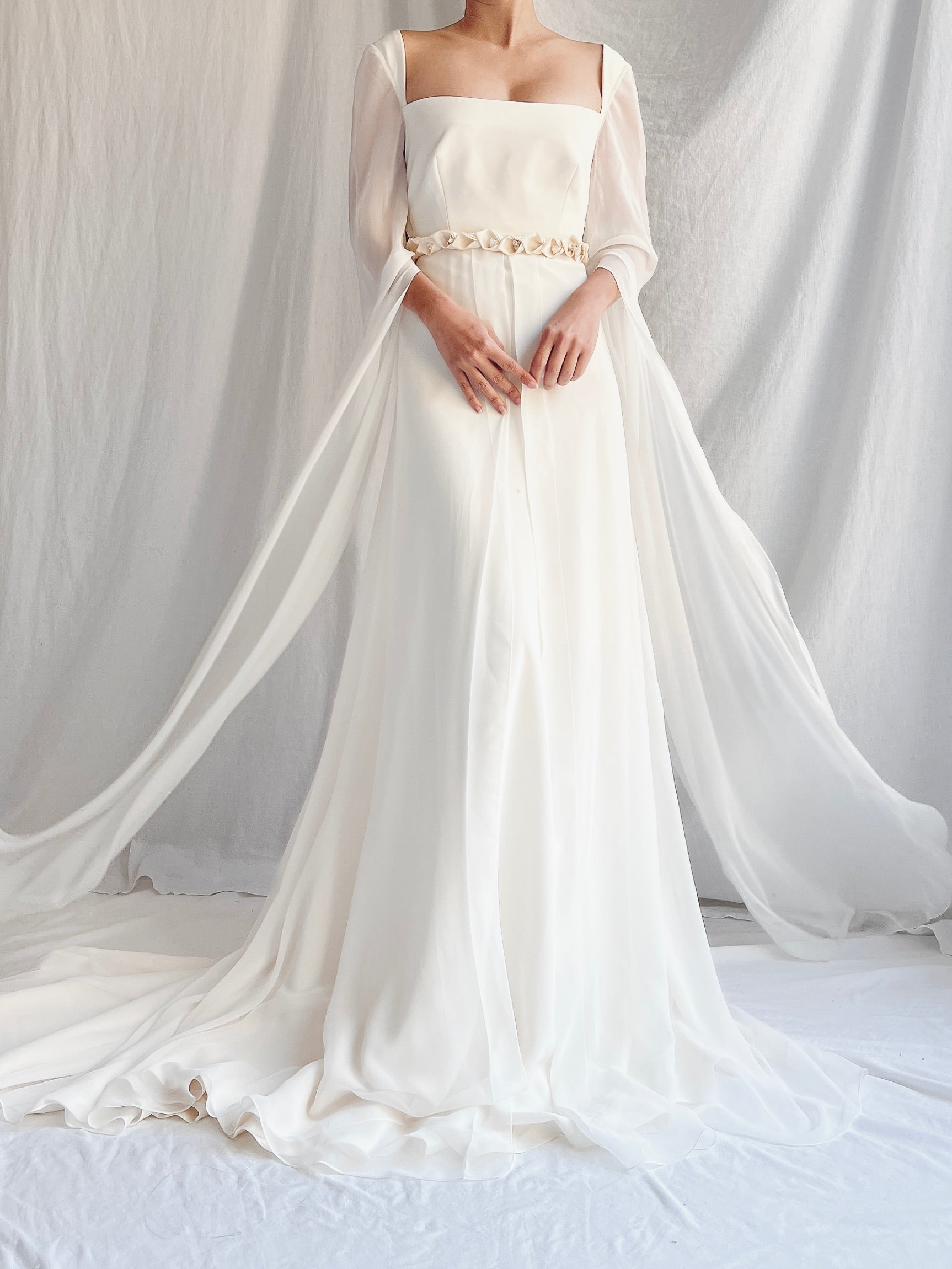 1990s Pronovias Chiffon Gown - S/M