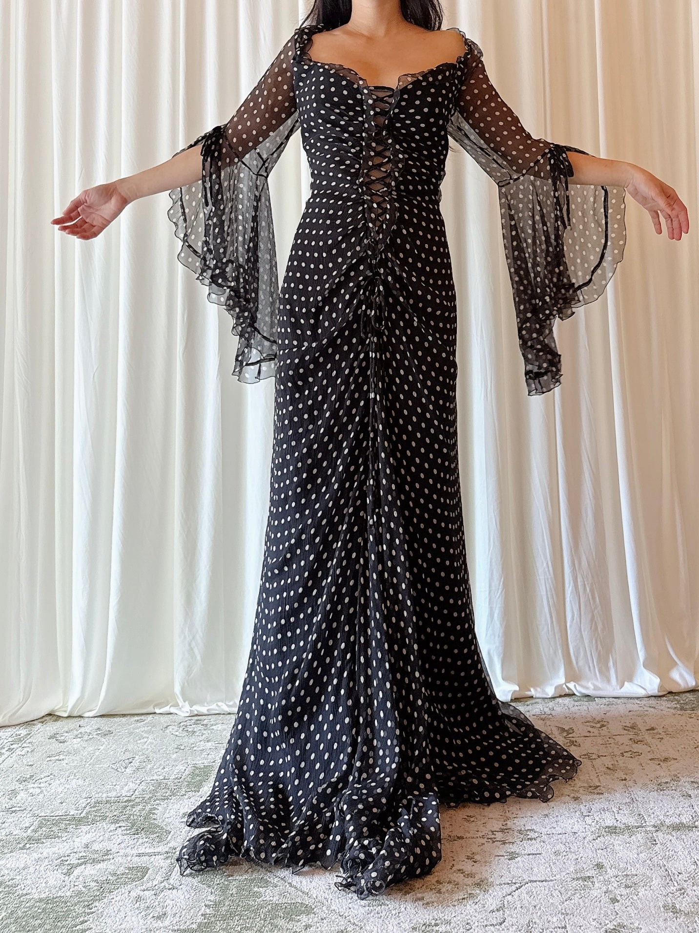 Vintage Belleville Sassoon Polka Dot Dress - UK16
