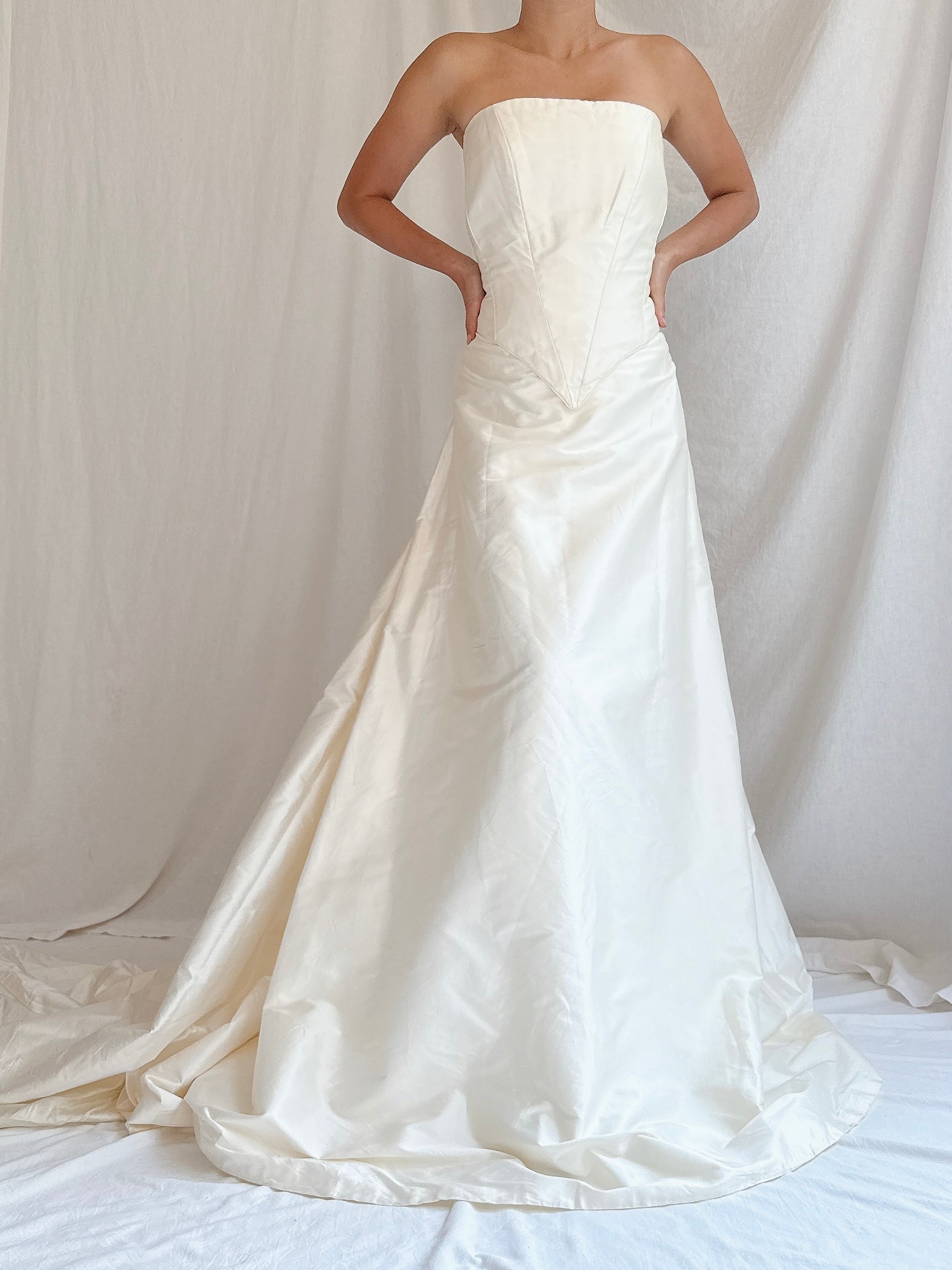 Vintage UK Silk Strapless Gown - UK 16/US 12