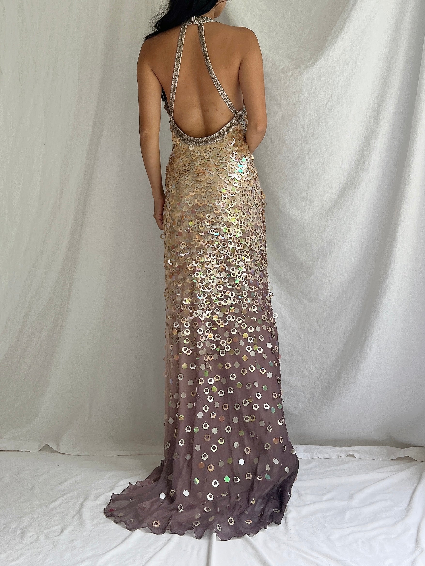 Vintage Ombre Sequins Gown - S/M