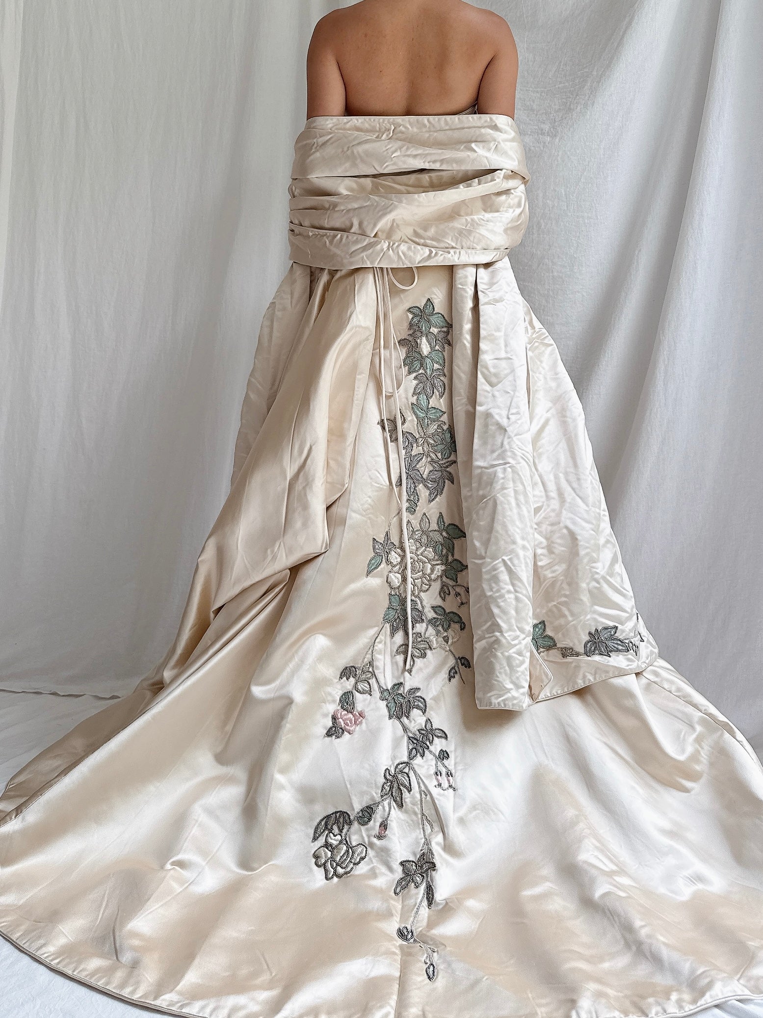RESERVED 1990s Eavis & Brown Couture Silk Embroidered 3-Piece Set - M/L UK 14