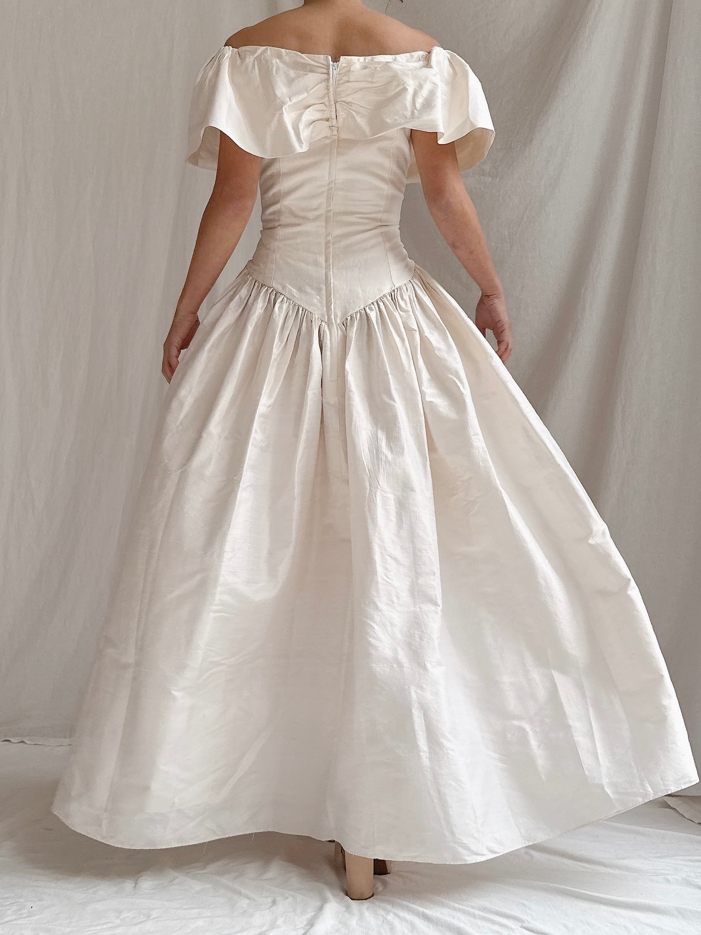 Vintage Basque Raw Silk Dress - M/L