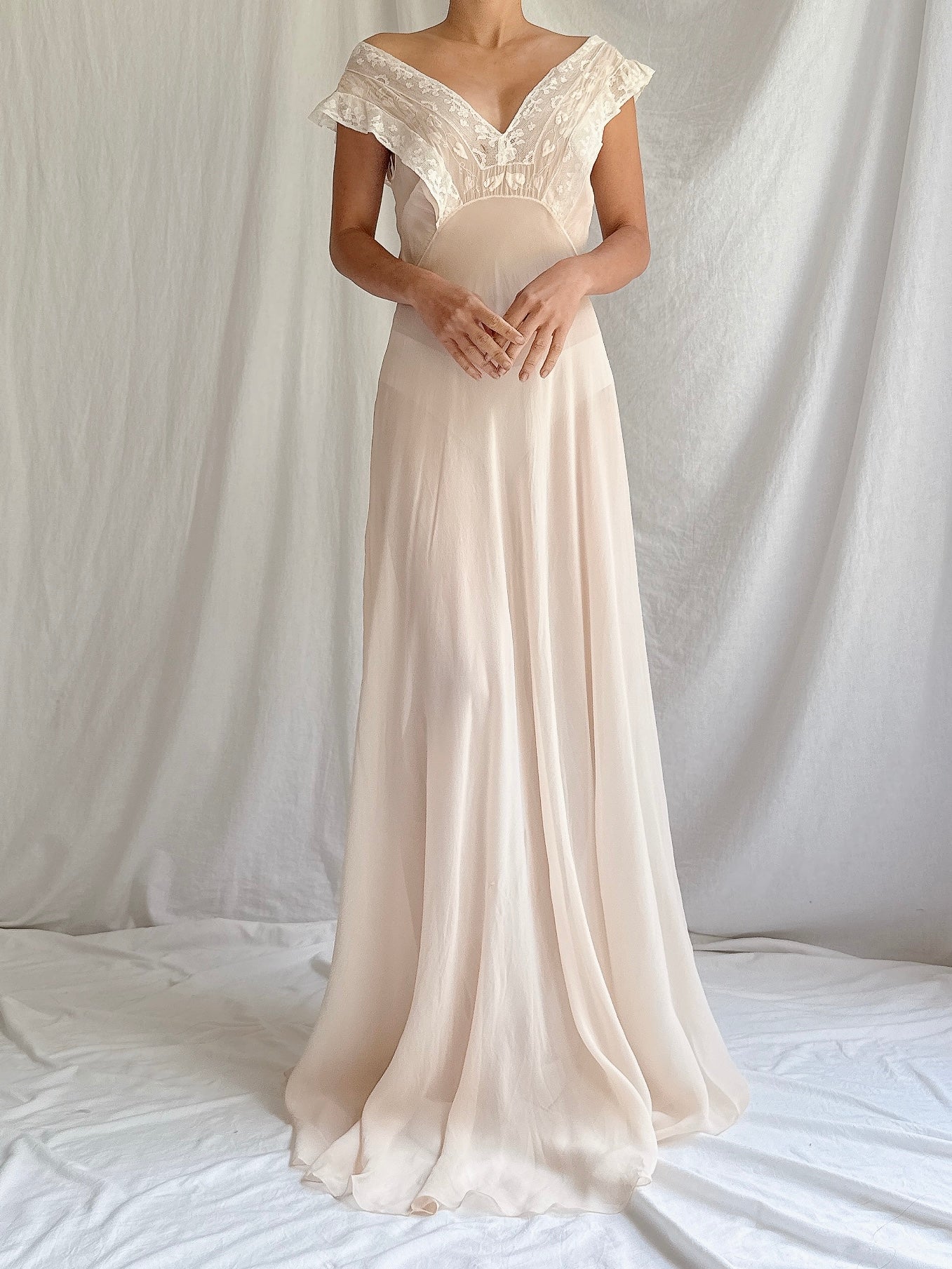 Vintage Shell Pink Slip Dress - XS