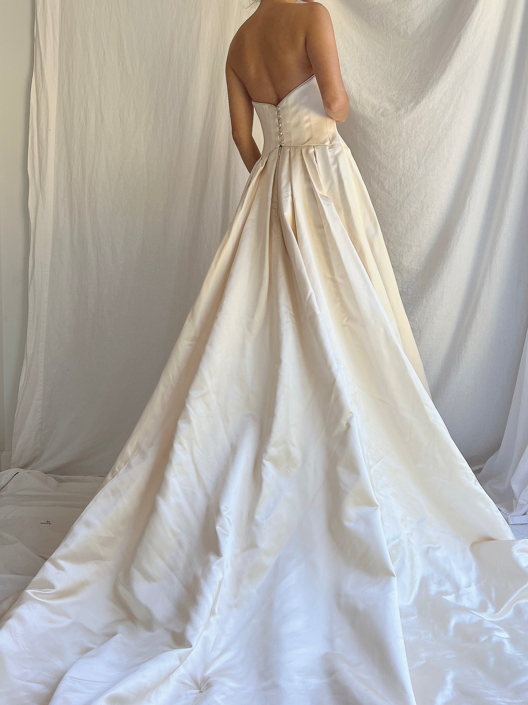 Vintage Silk Bustier Dropped Waist Gown - UK 16/ US 12 | G O S S A M E R Vintage Silk Bustier Dropped Waist Gown - UK 16/ US 12 | G O S S A M E R