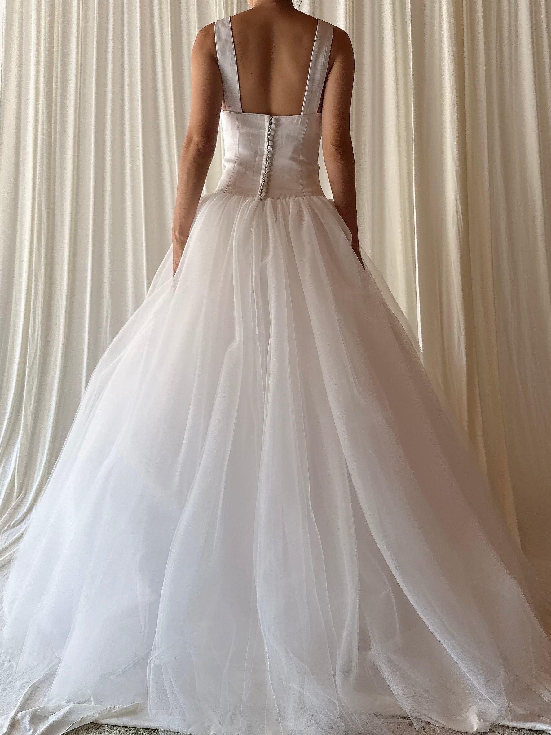 1990s Silk and Tulle Gown - S/M