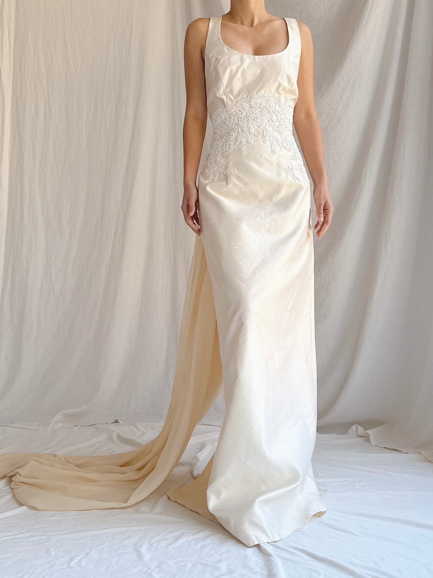 1990s Silk Column 2-Piece Gown - S/6