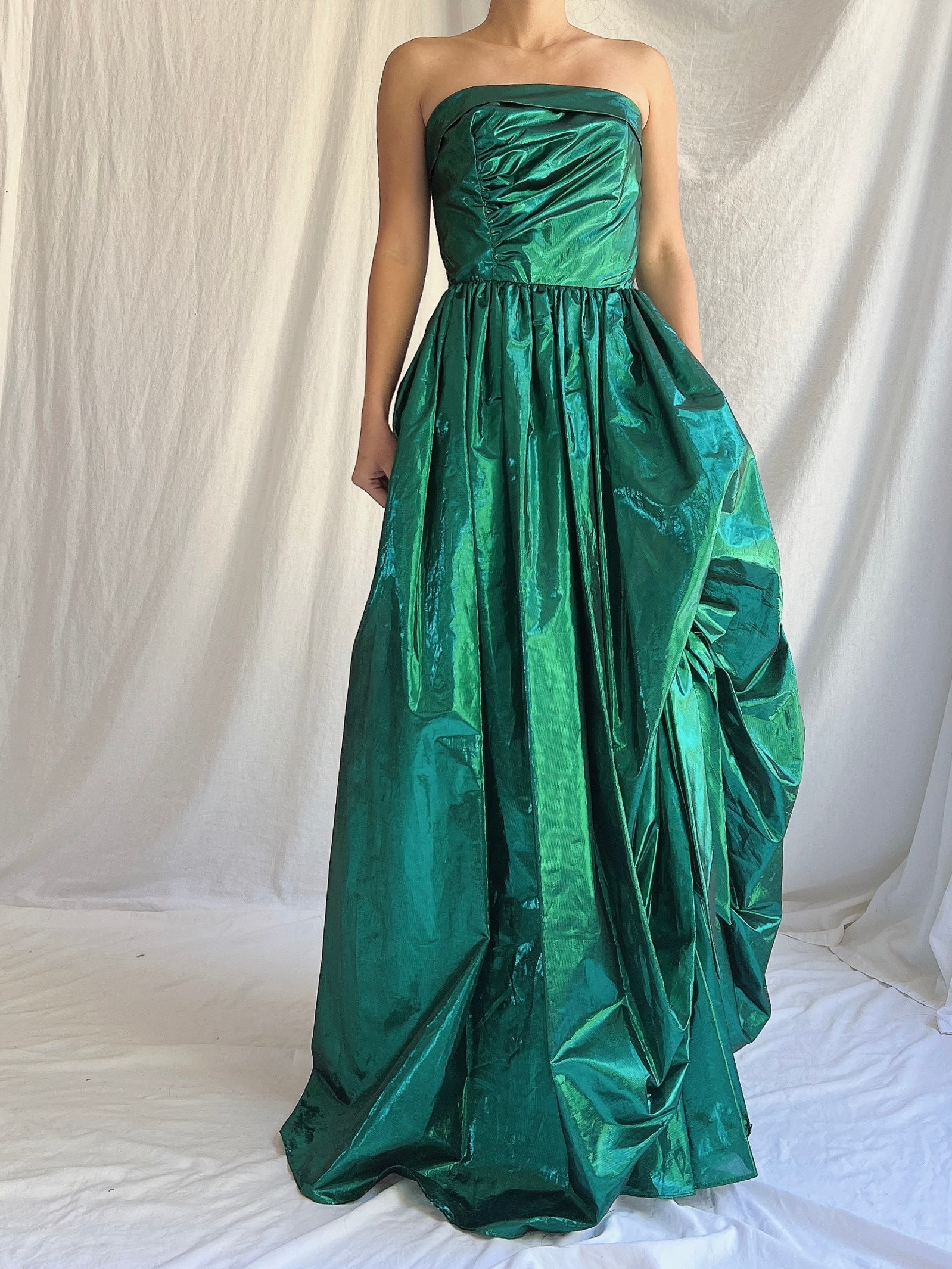 Vintage Lurex Draped Gown - XS