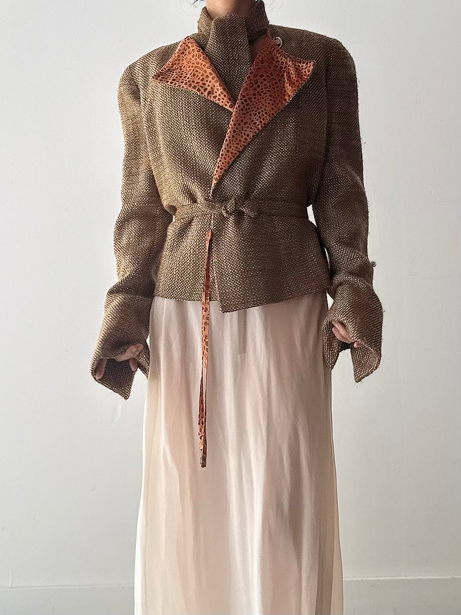 Vintage Carven Paris Silk Tweed Jacket - FR 44