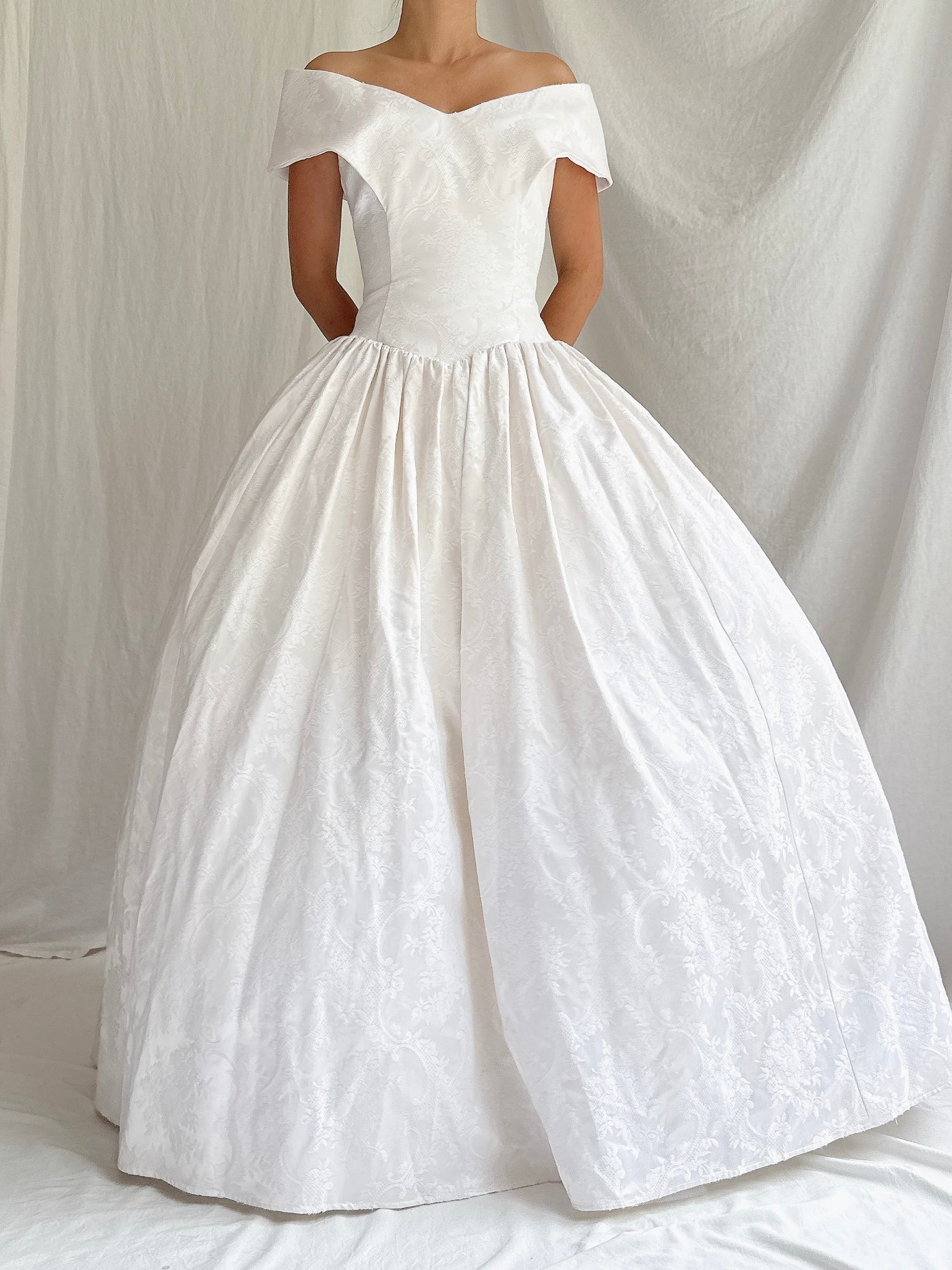 1980s Jessica McClintock Brocade Gown - S