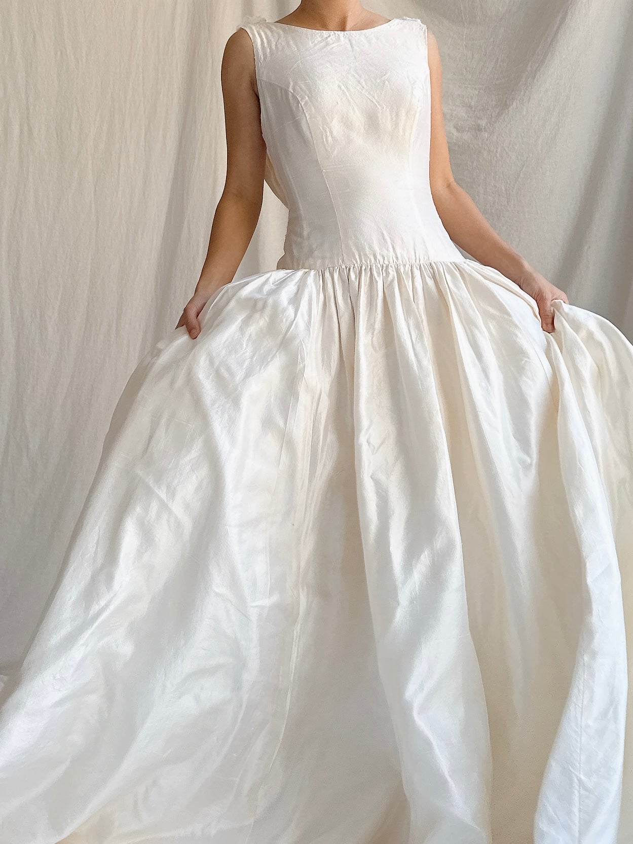 Vintage Silk Boatneck Gown - S/M