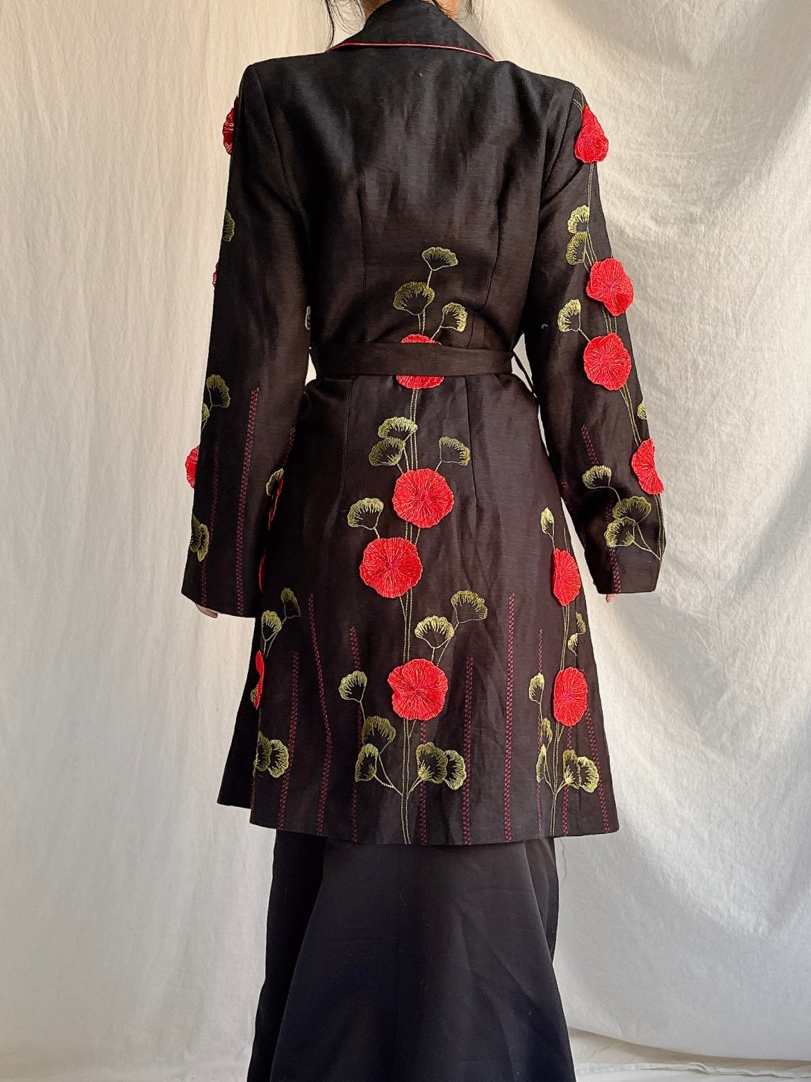 Vintage Linen Geranium Coat - S FR 38