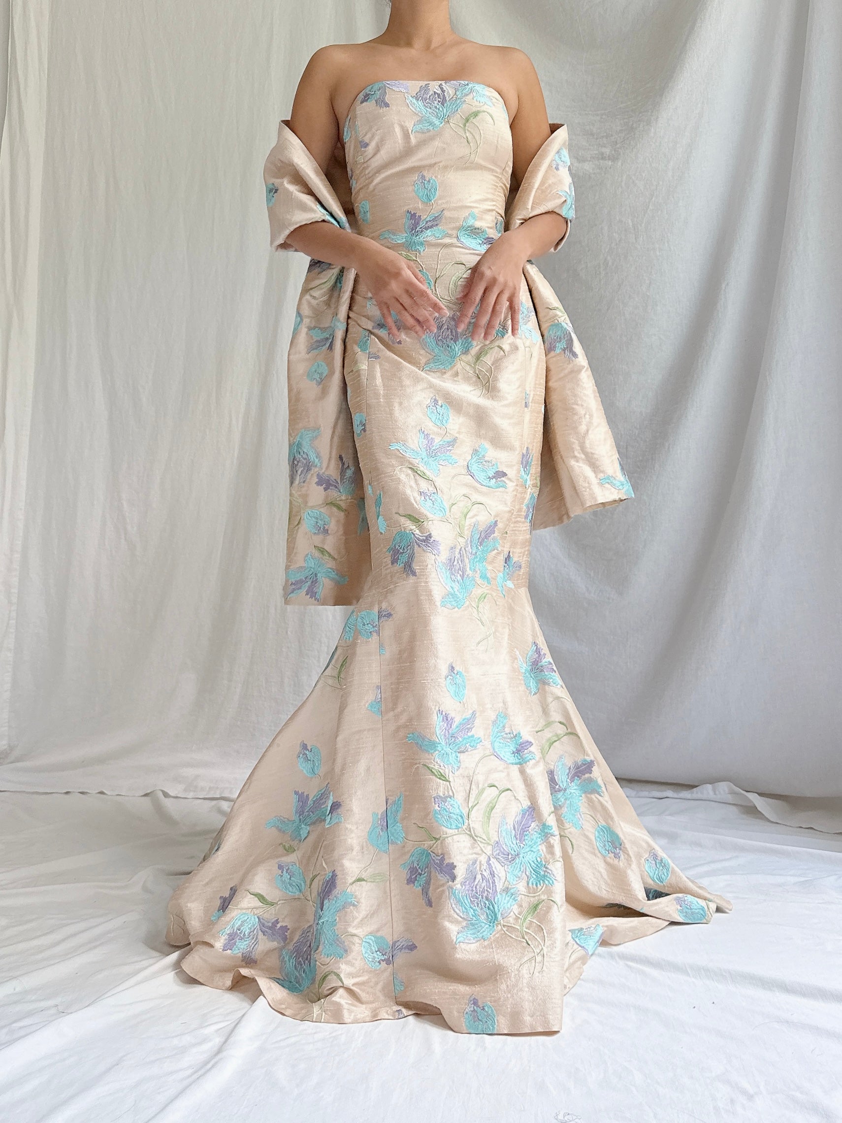 Vintage Silk Paule Vasseur 2-Piece Set - M