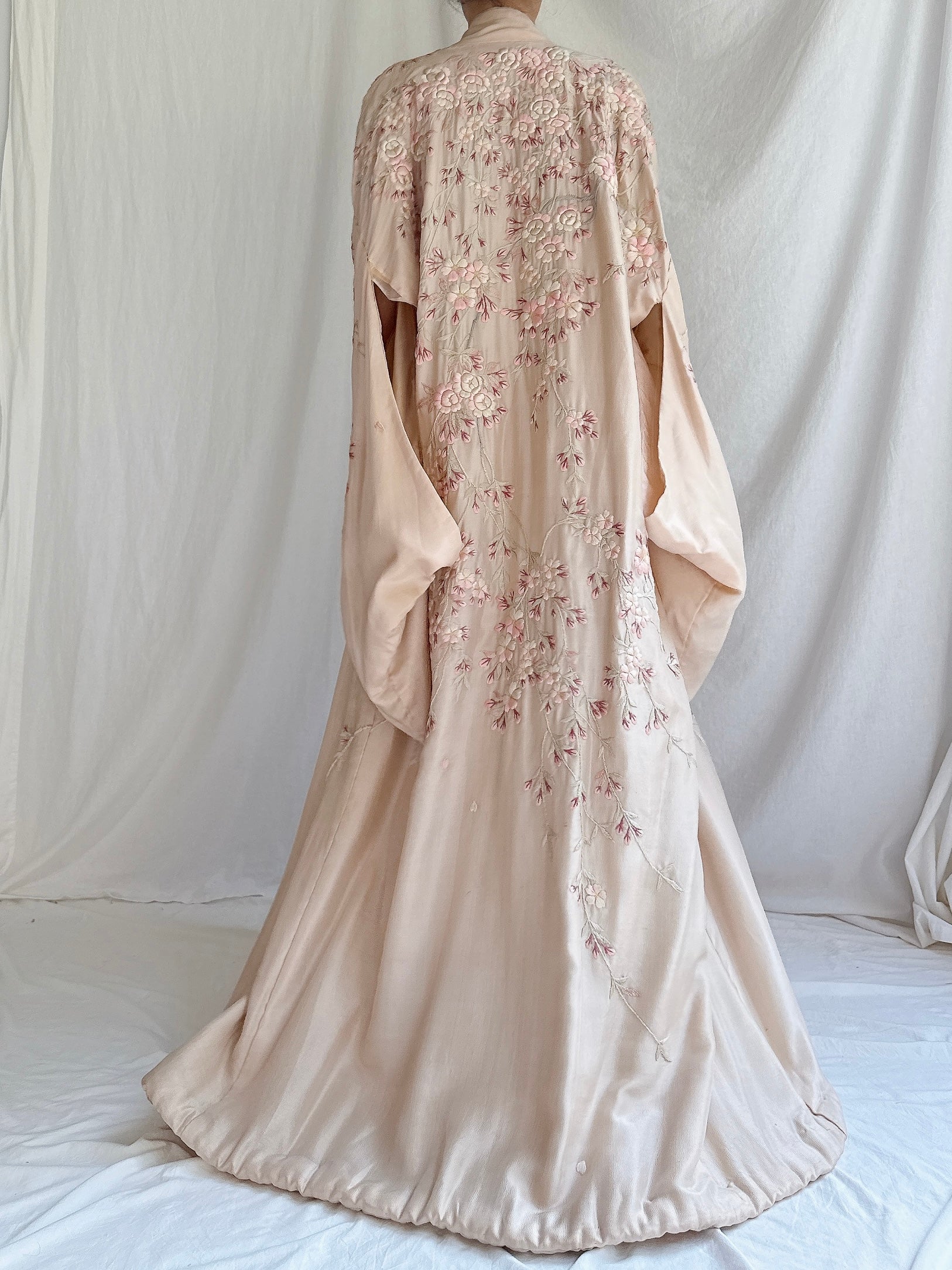 Antique Pink Cherry Blossom Kimono - OSFM