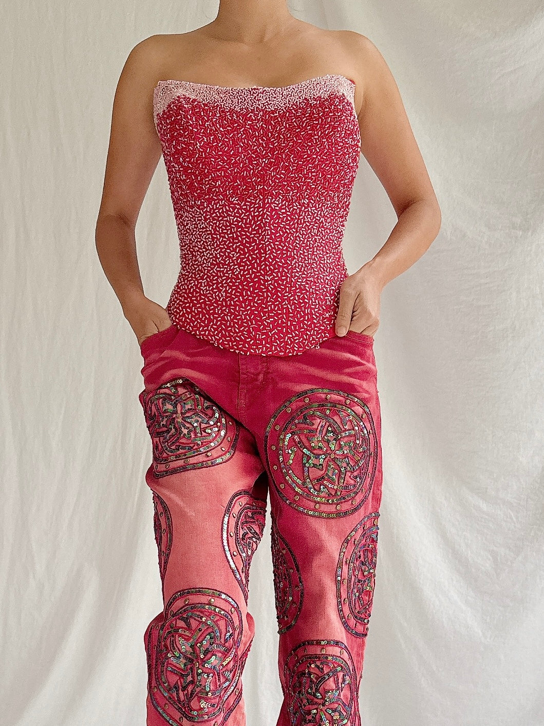 Vintage Nina Ricci Beaded Corset - S-M
