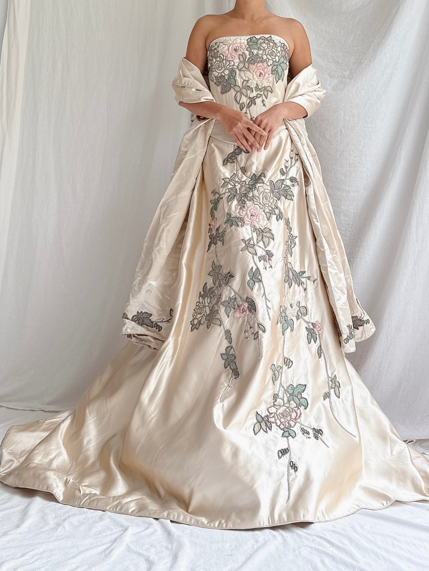 RESERVED 1990s Eavis & Brown Couture Silk Embroidered 3-Piece Set - M/L UK 14