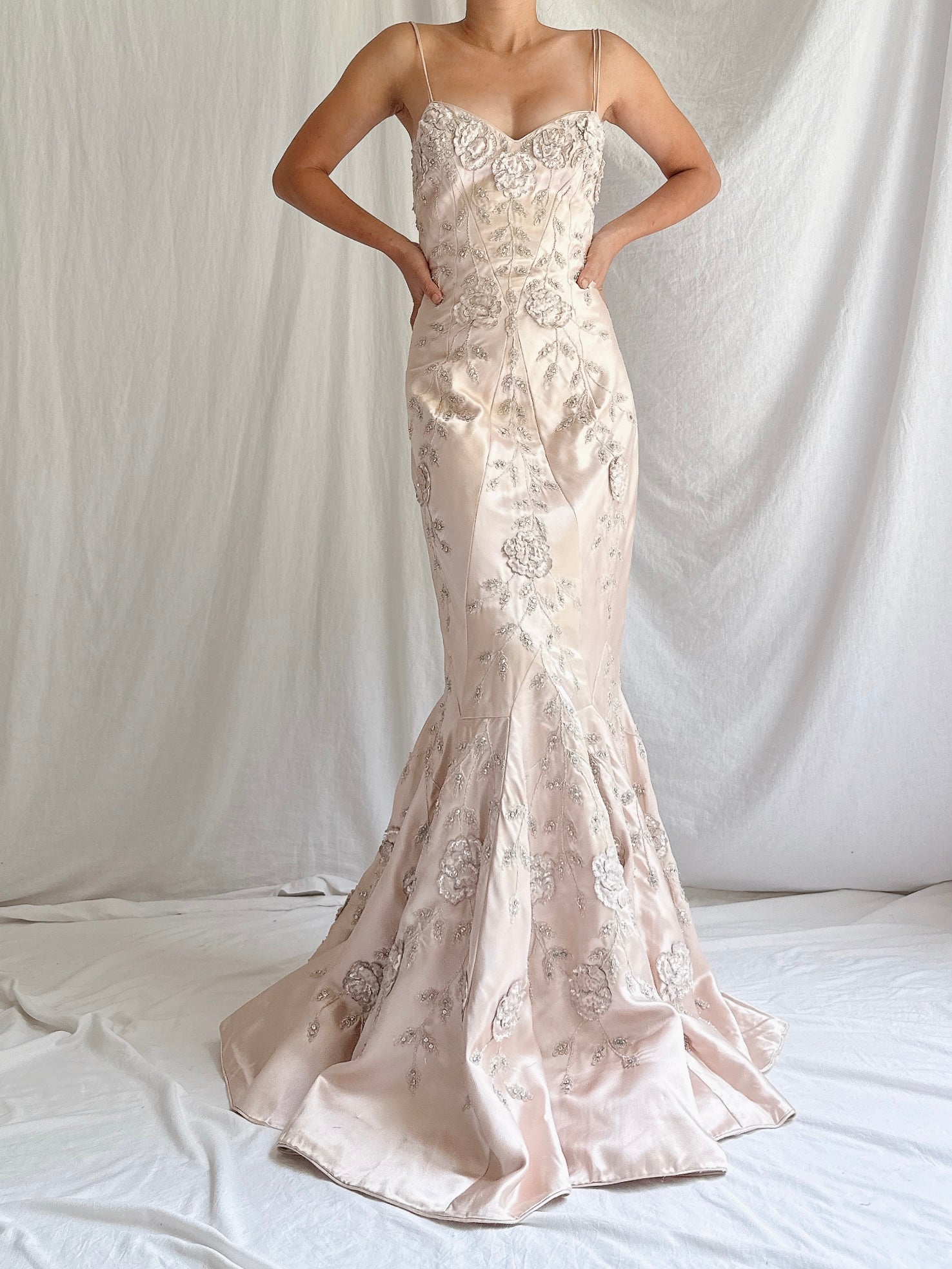 Vintage Eavis & Brown Pink Silk Gown - S/ UK 10/US 6/8