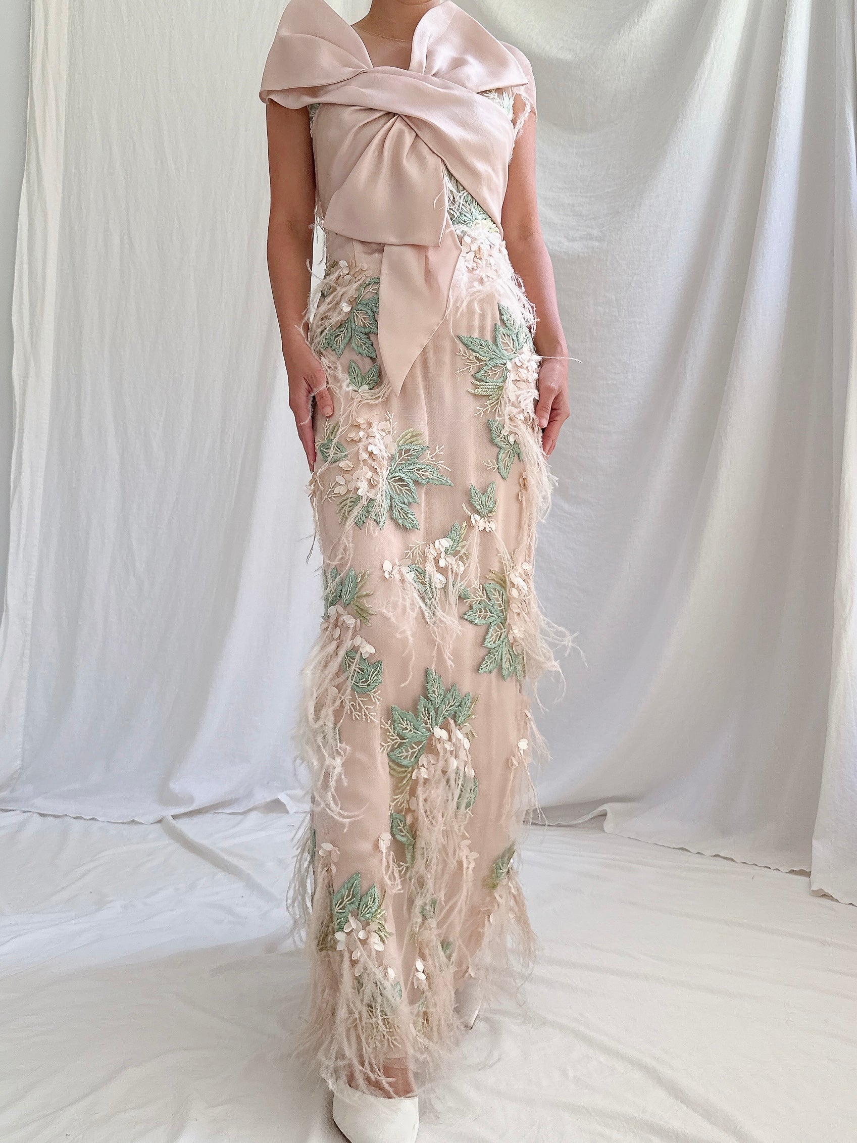 Marchesa Feather Dress - XS
