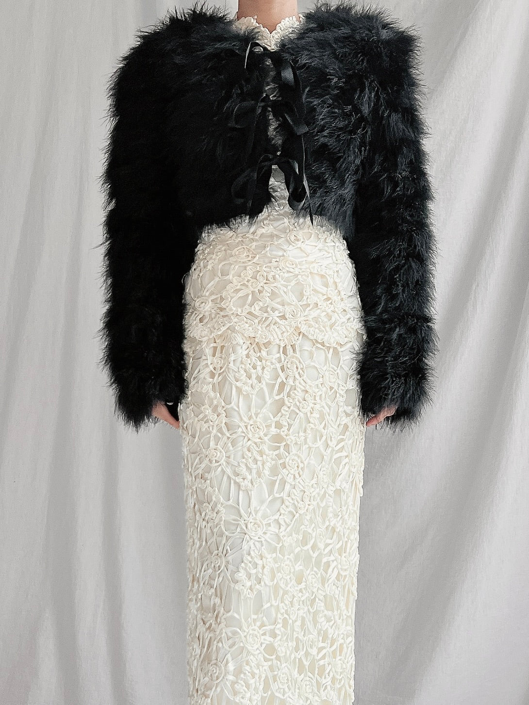 Vintage Marabou Feather Jacket - S