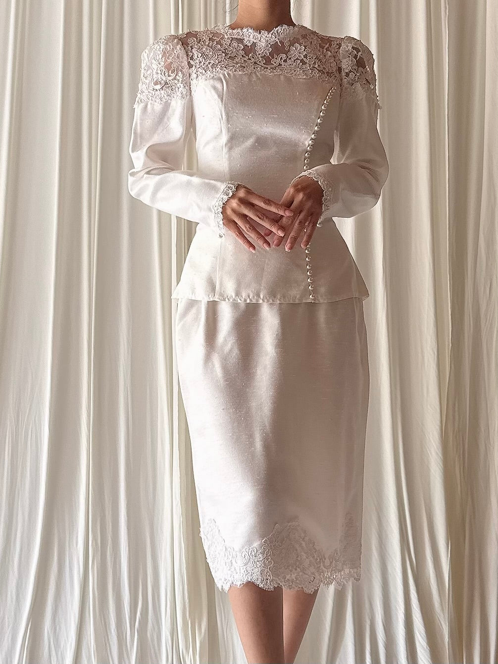 Vintage 2-Piece Silk Set - S