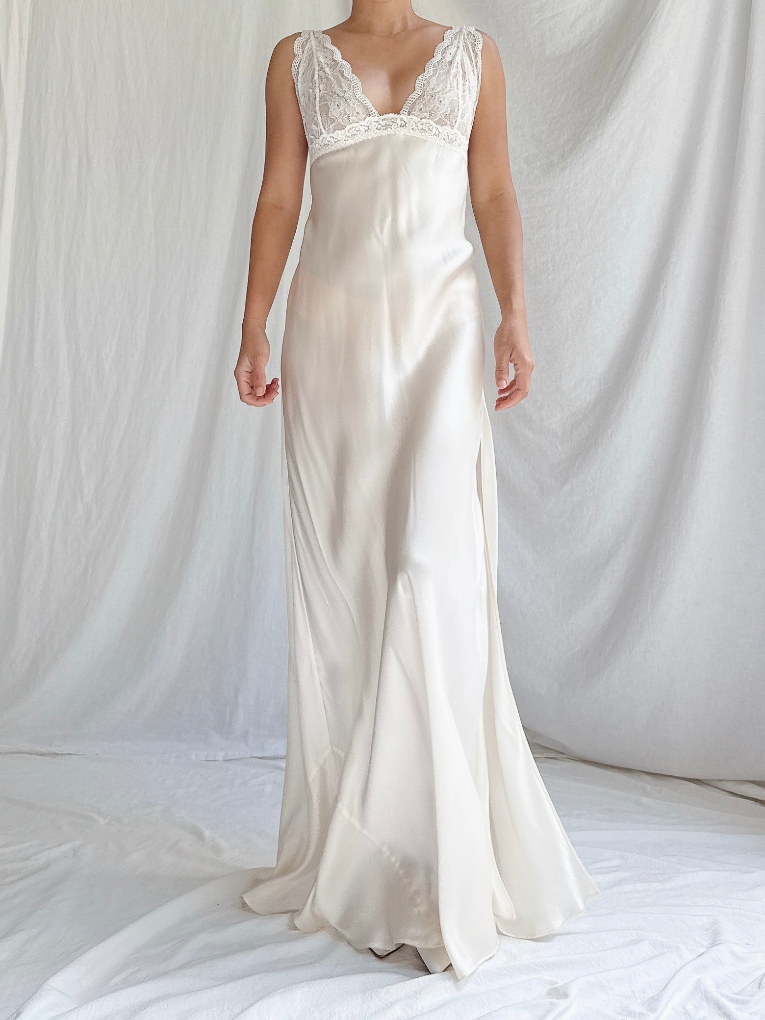 Vintage VS Silk Charmeuse Slip - S